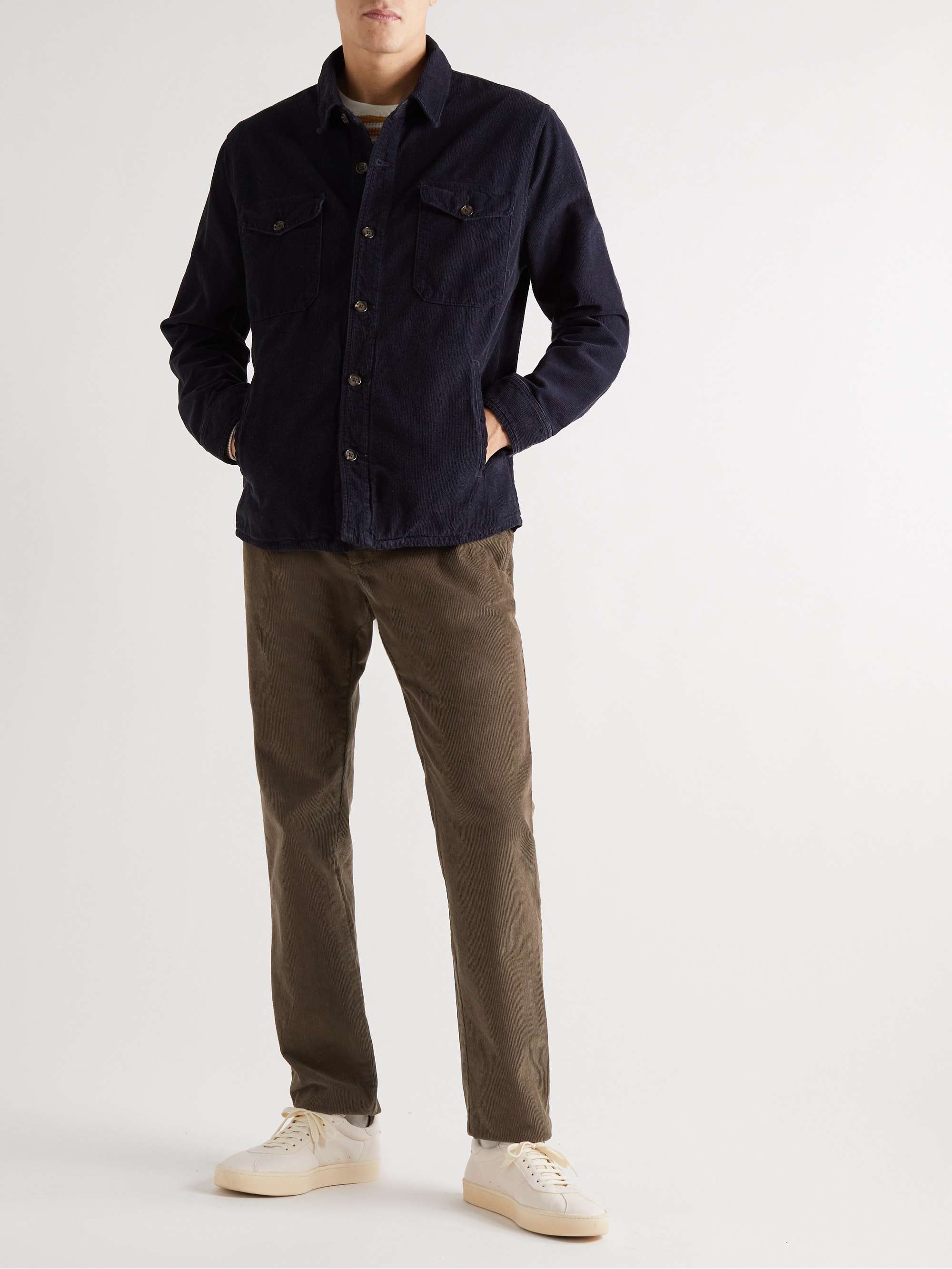 HARTFORD Tanker Straight-Leg Cotton-Corduroy Drawstring Trousers
