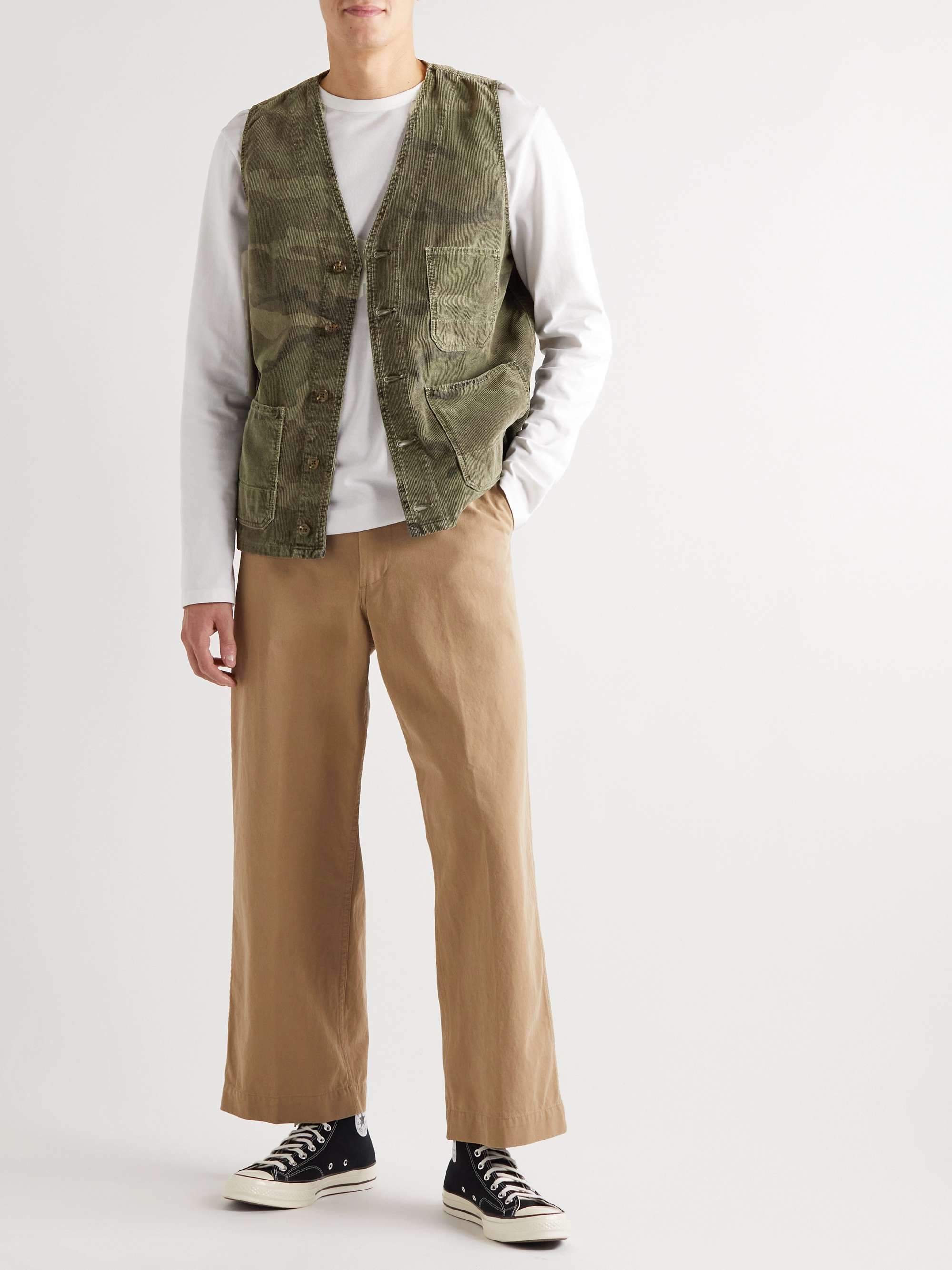 HARTFORD Will Camouflage-Print Garment-Dyed Cotton-Corduroy Gilet for ...