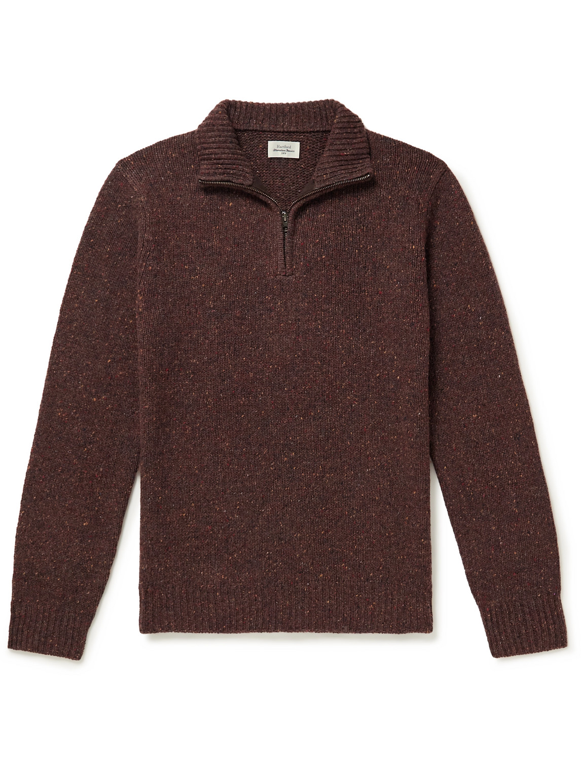Donegal Wool-Blend Half-Zip Sweater