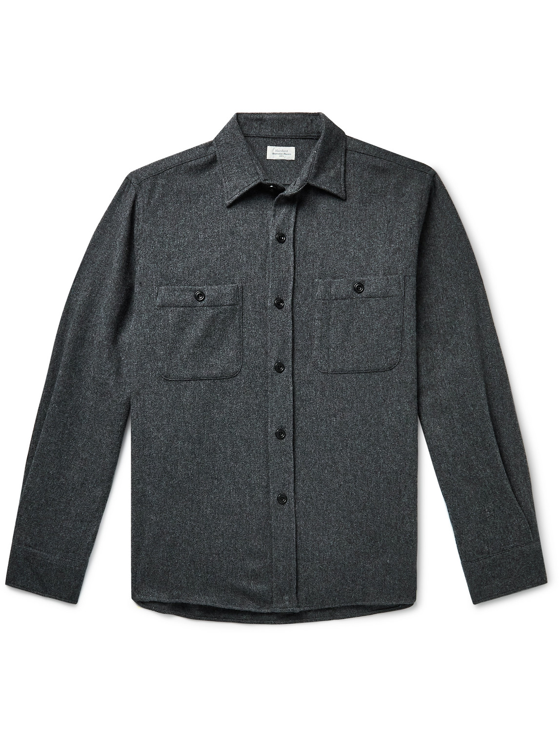 Hartford Percey Brushed Wool-blend Overshirt In Gray