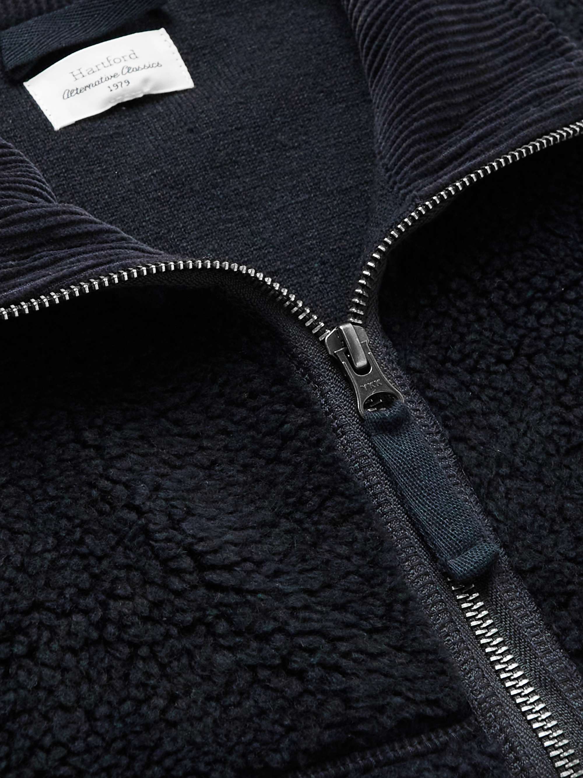 HARTFORD Fleece and Cotton-Corduroy Bomber Jacket
