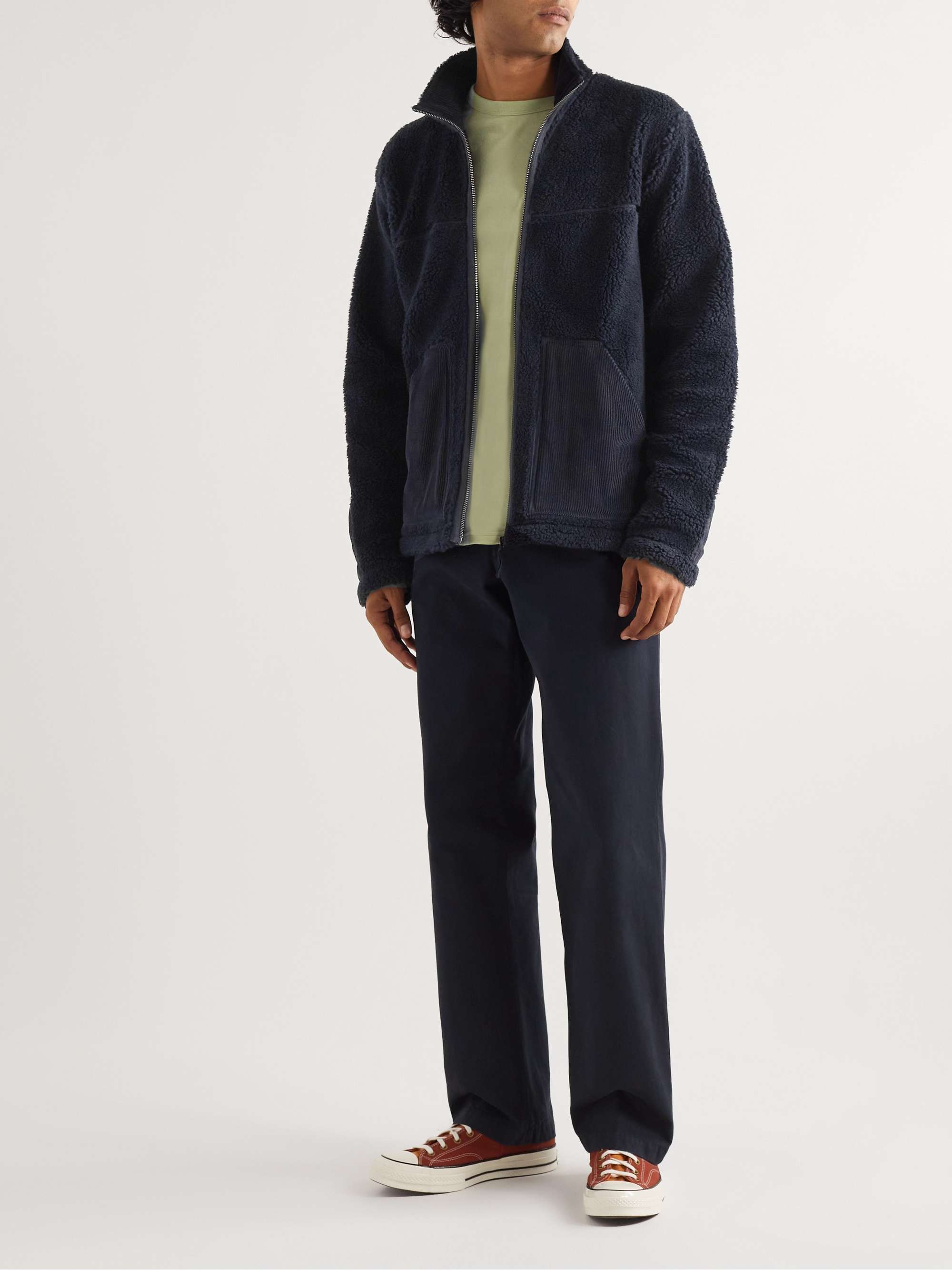HARTFORD Fleece and Cotton-Corduroy Bomber Jacket