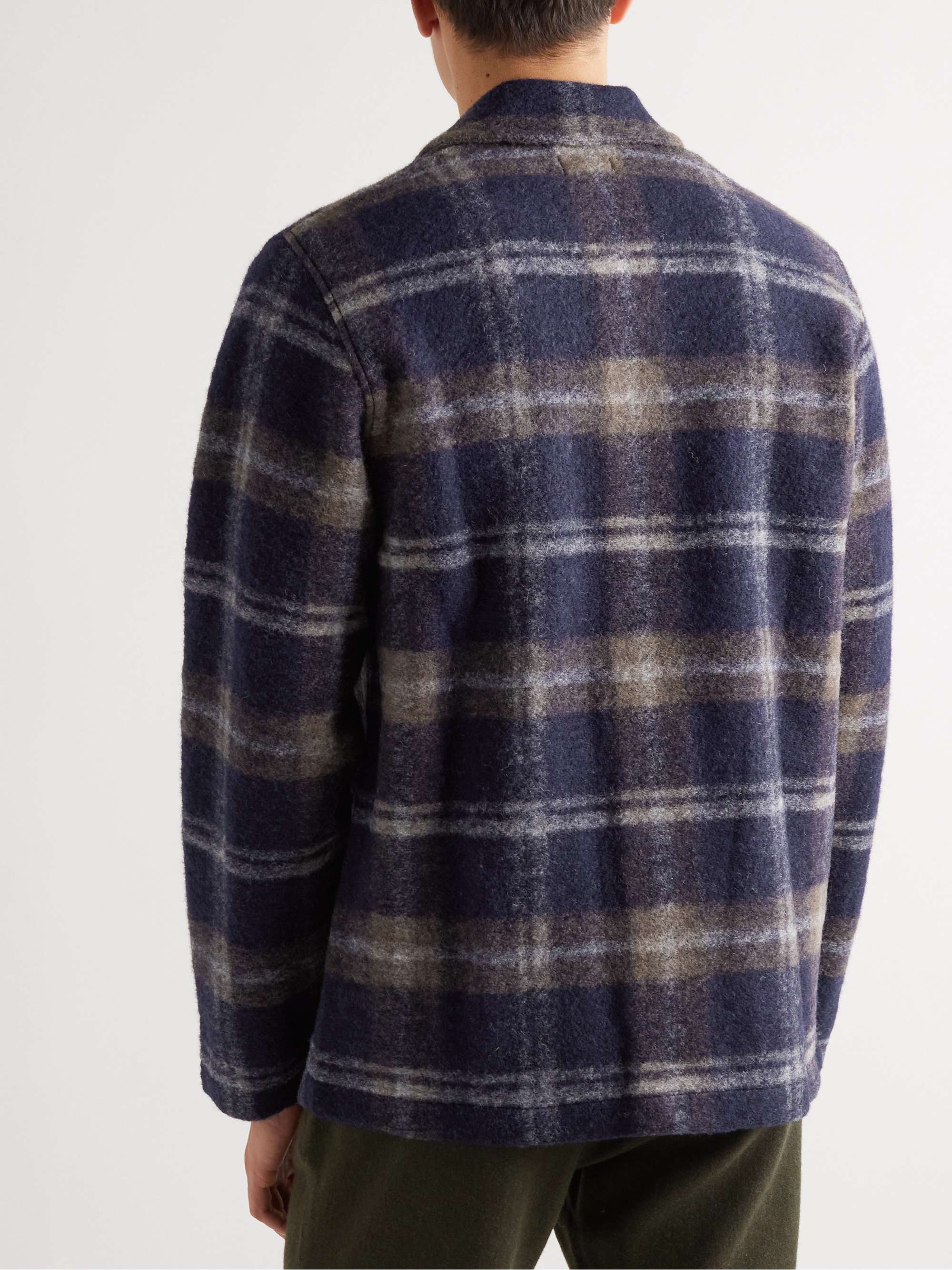 HARTFORD Checked Wool-Blend Overshirt