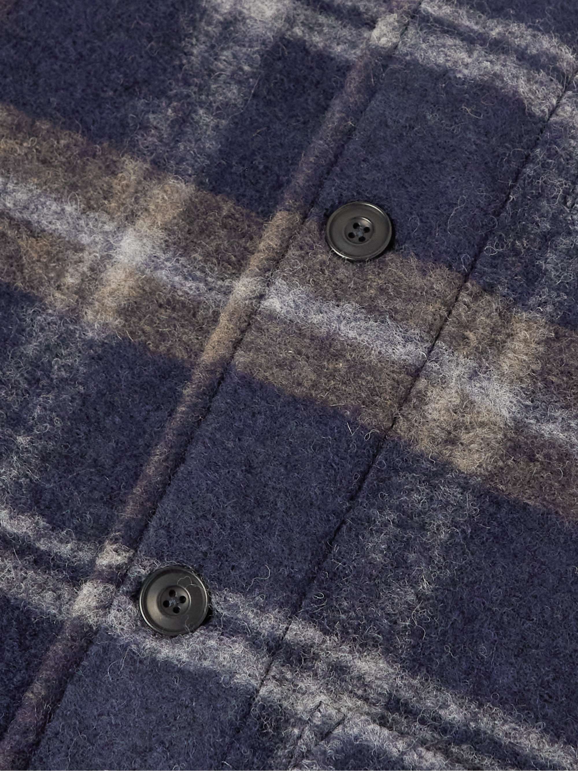 HARTFORD Checked Wool-Blend Overshirt