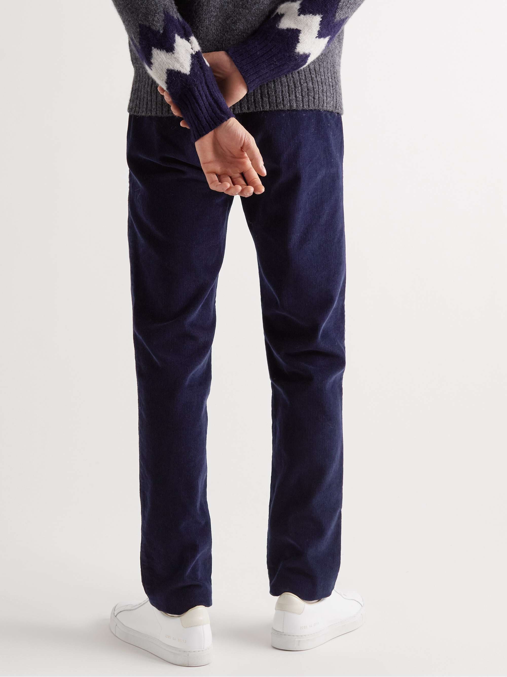 HARTFORD Tanker Straight-Leg Cotton-Corduroy Drawstring Trousers