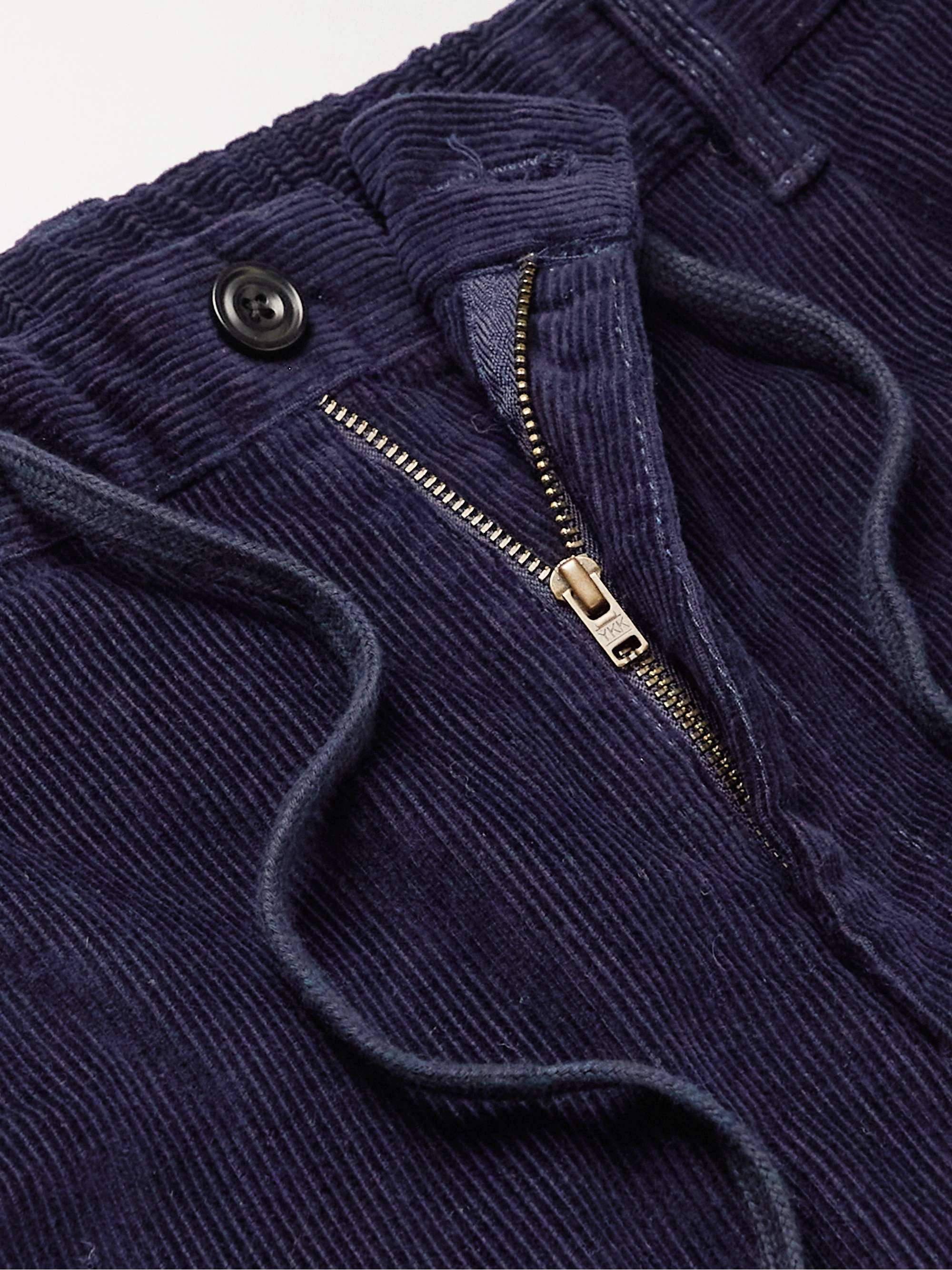 HARTFORD Tanker Straight-Leg Cotton-Corduroy Drawstring Trousers