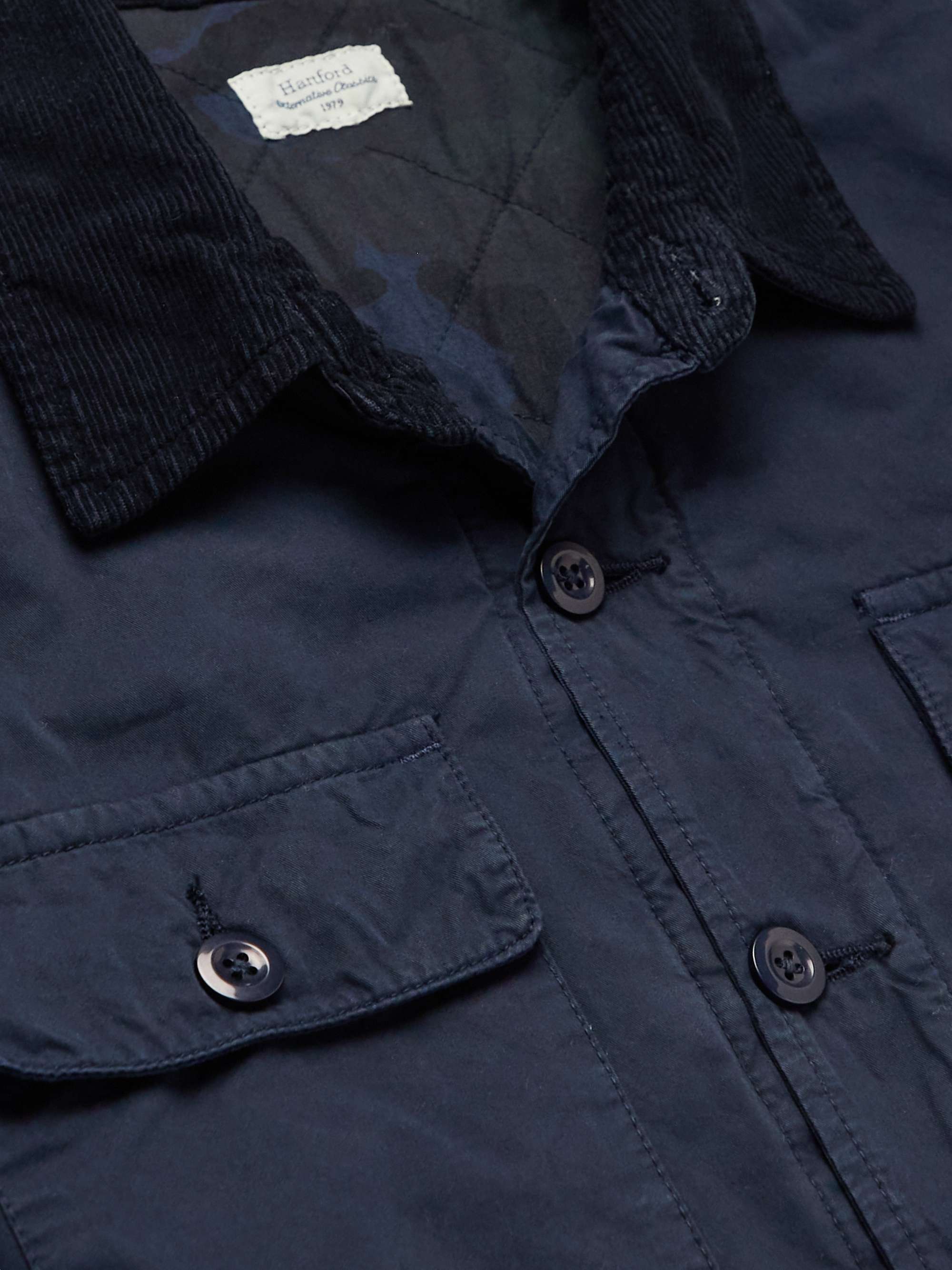 HARTFORD Jemmy Padded Corduroy-Trimmed Cotton Jacket