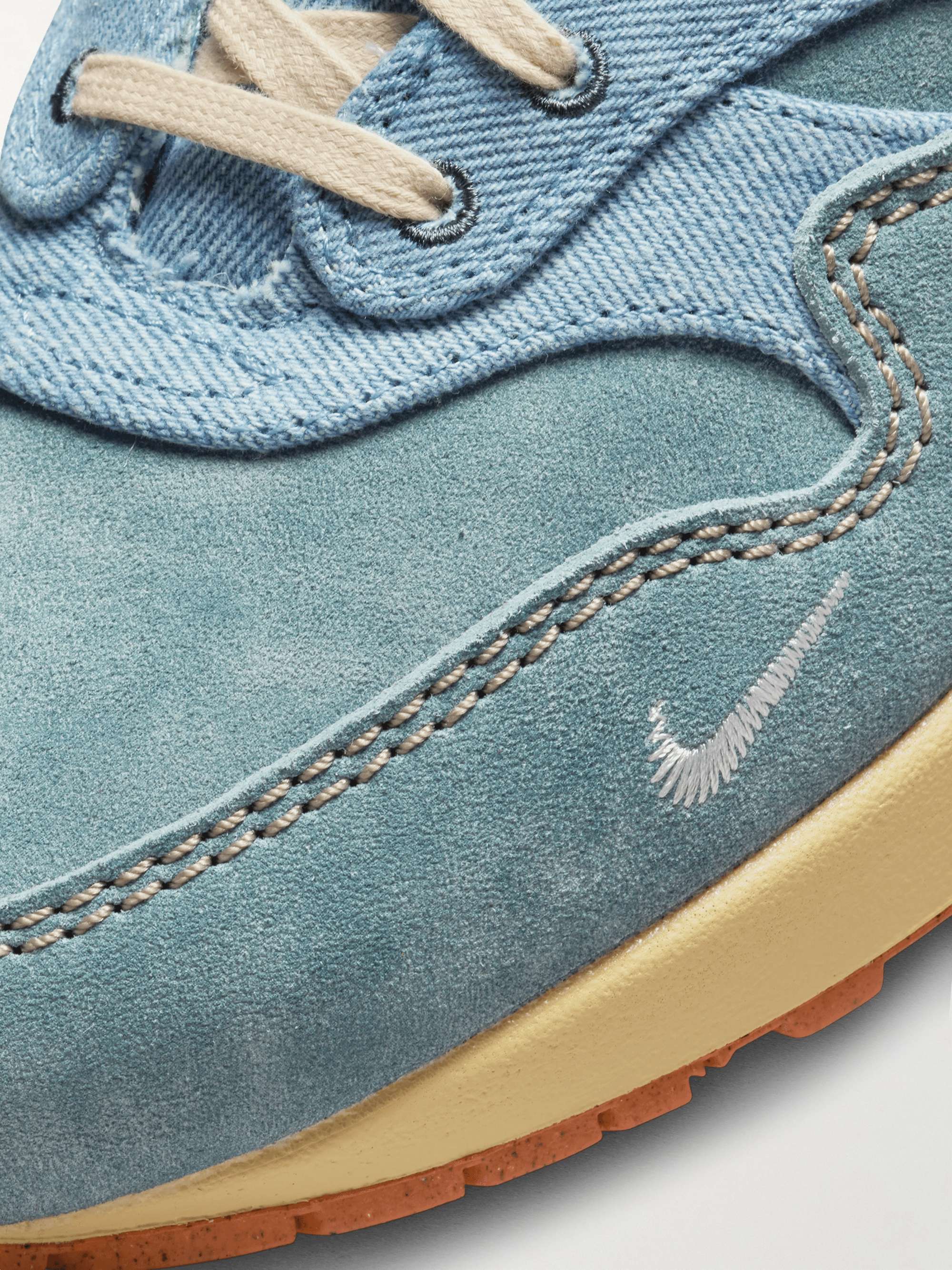 NIKE Air Max 1 PRM Denim and Suede Sneakers