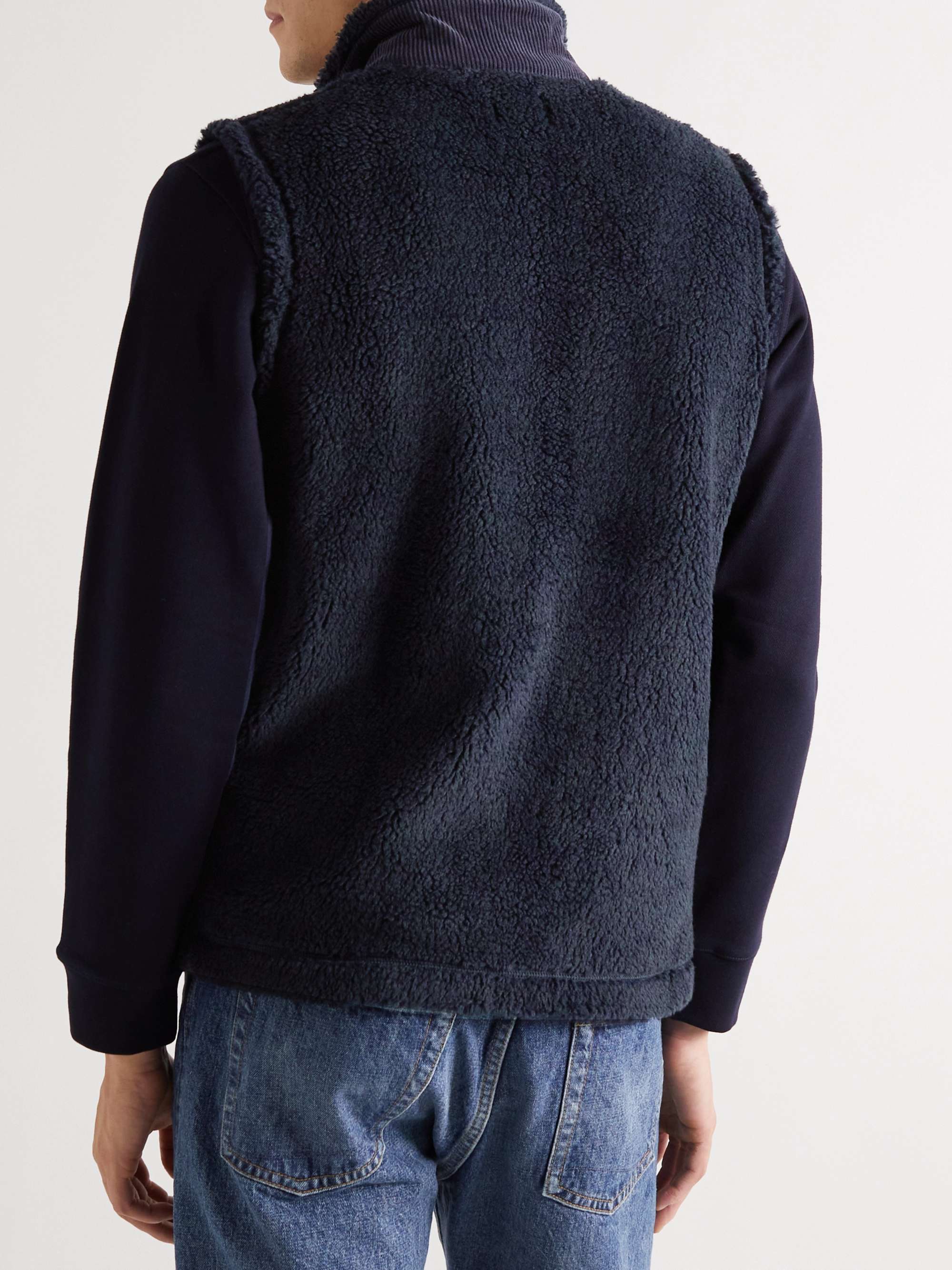 HARTFORD Cotton-Corduroy Panelled Fleece Gilet