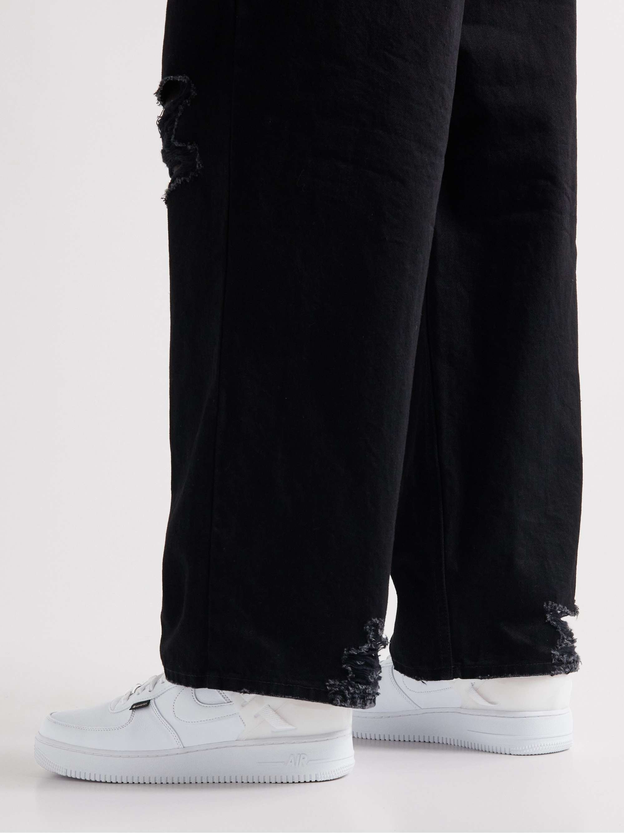 NIKE + Undercover Air Force 1 Rubber-Trimmed Leather Sneakers