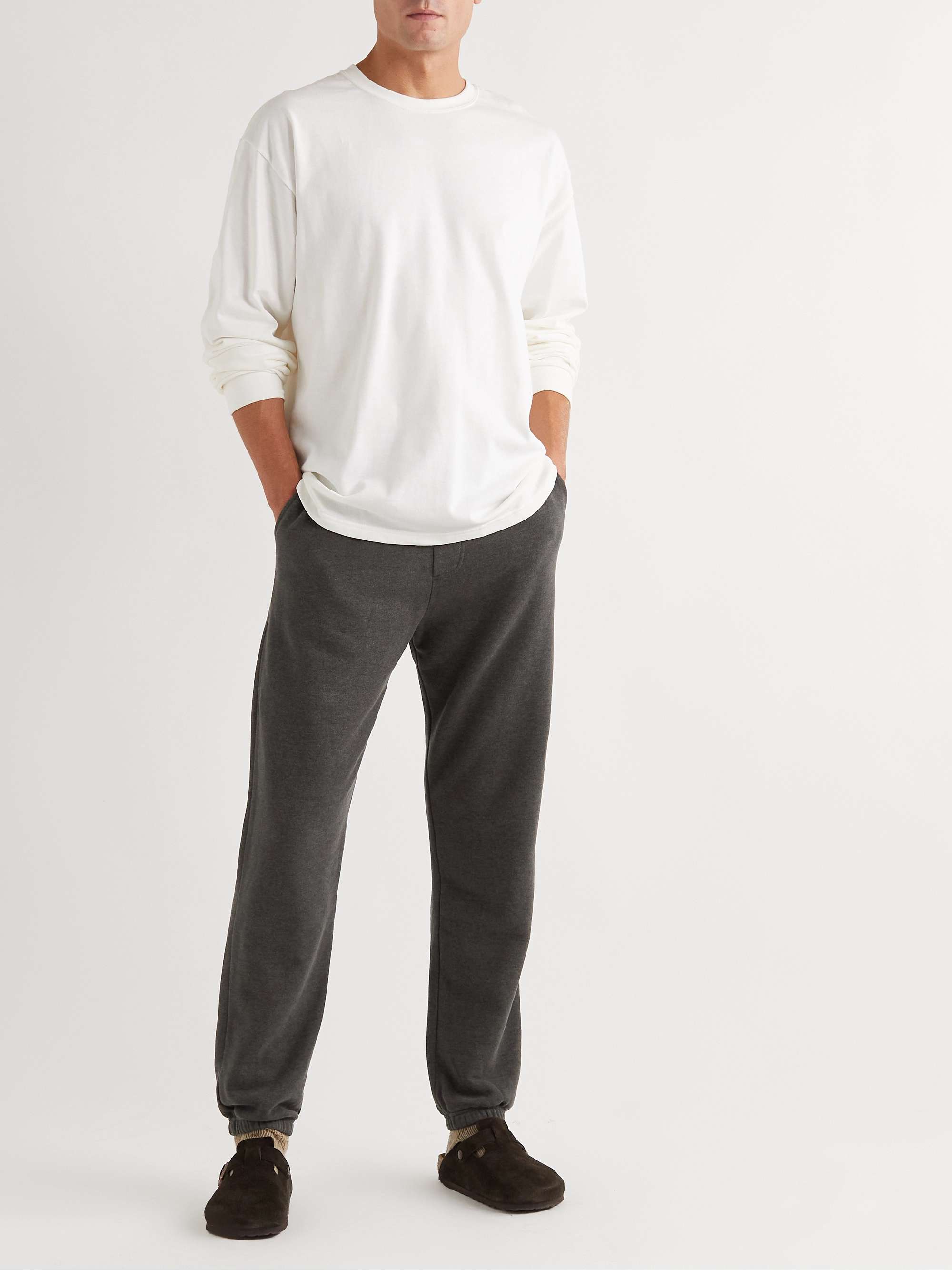 Tapered Logo-Appliquéd Cotton-Blend Jersey Sweatpants