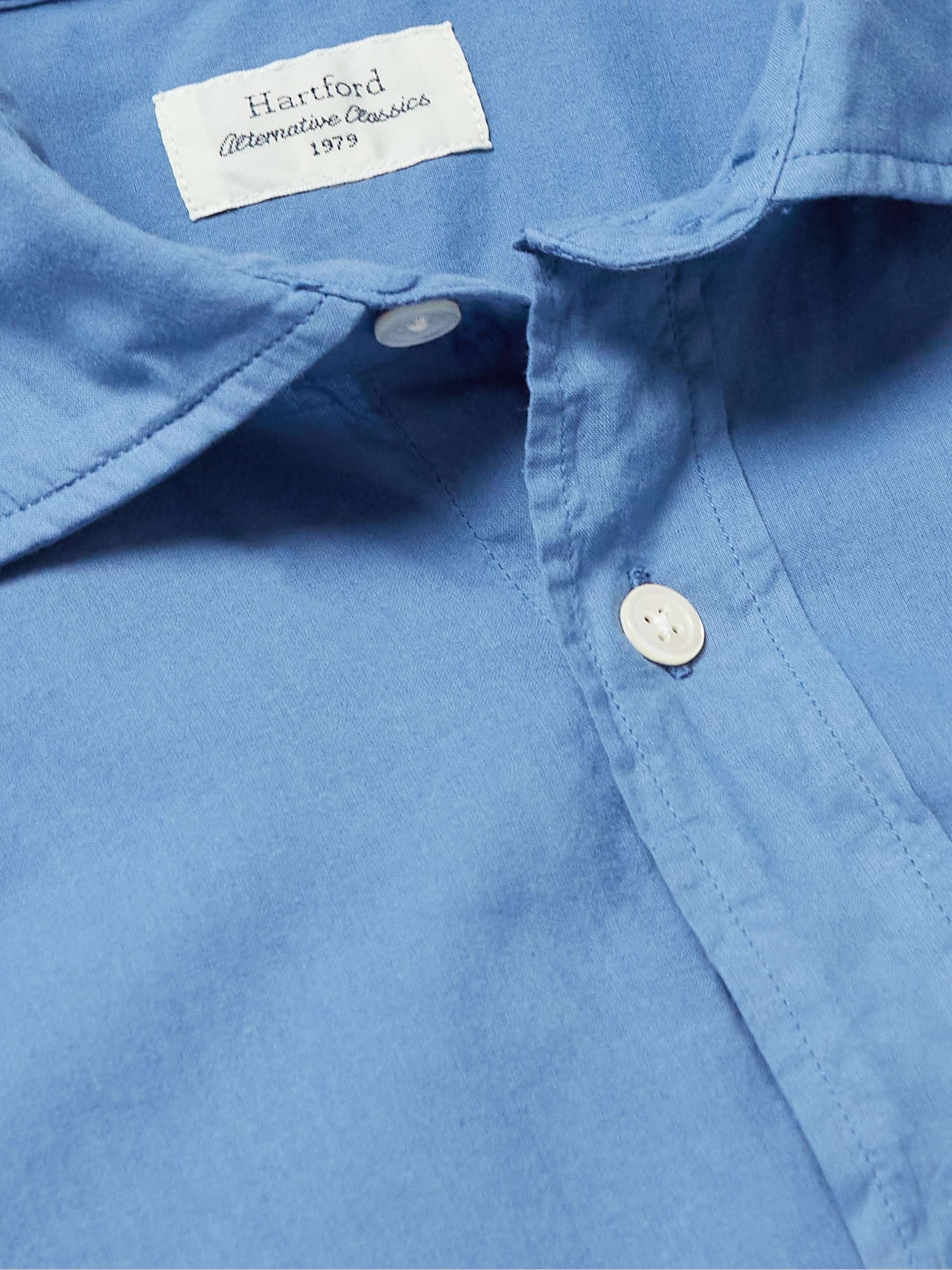 HARTFORD Palm Pat Cotton-Poplin Shirt