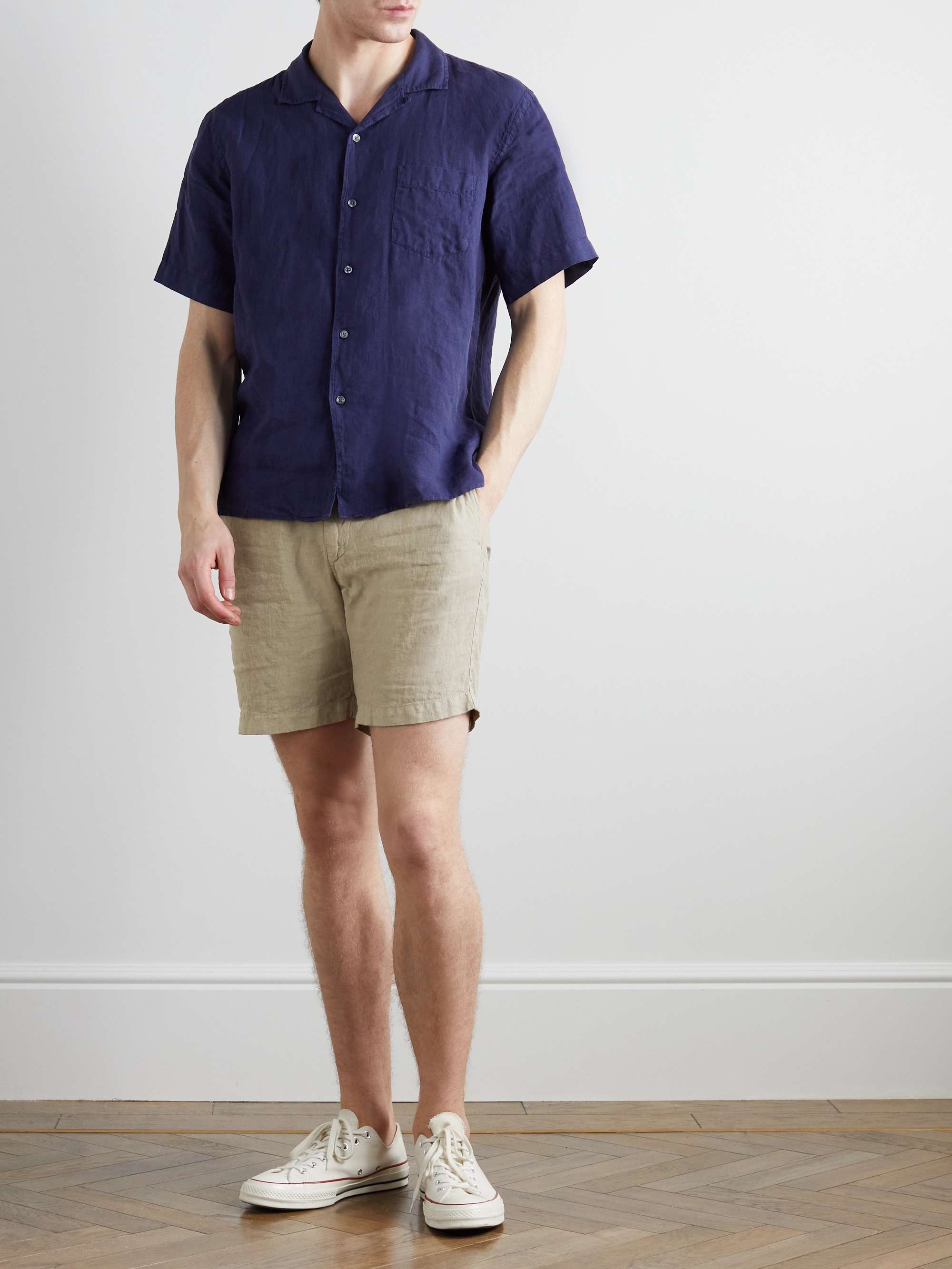 HARTFORD Tank Slim-Fit Linen Drawstring Shorts