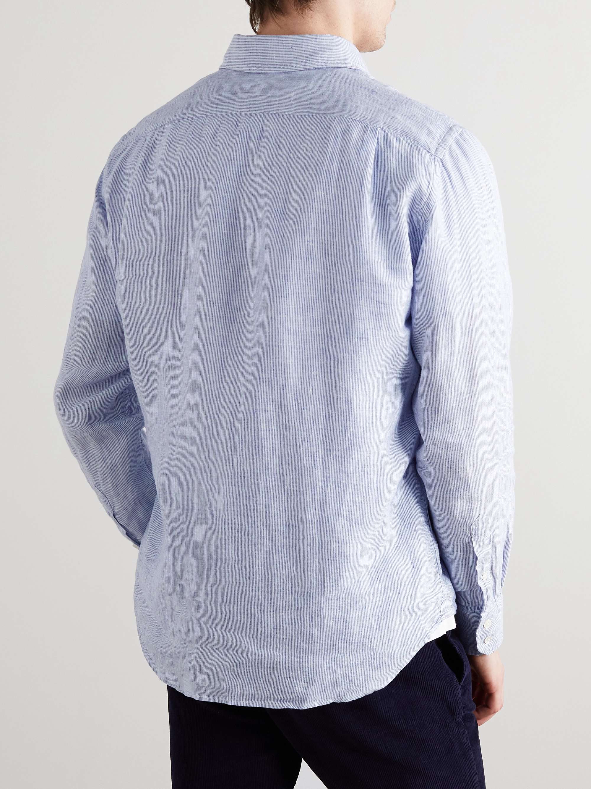 HARTFORD Paul Striped Linen Shirt