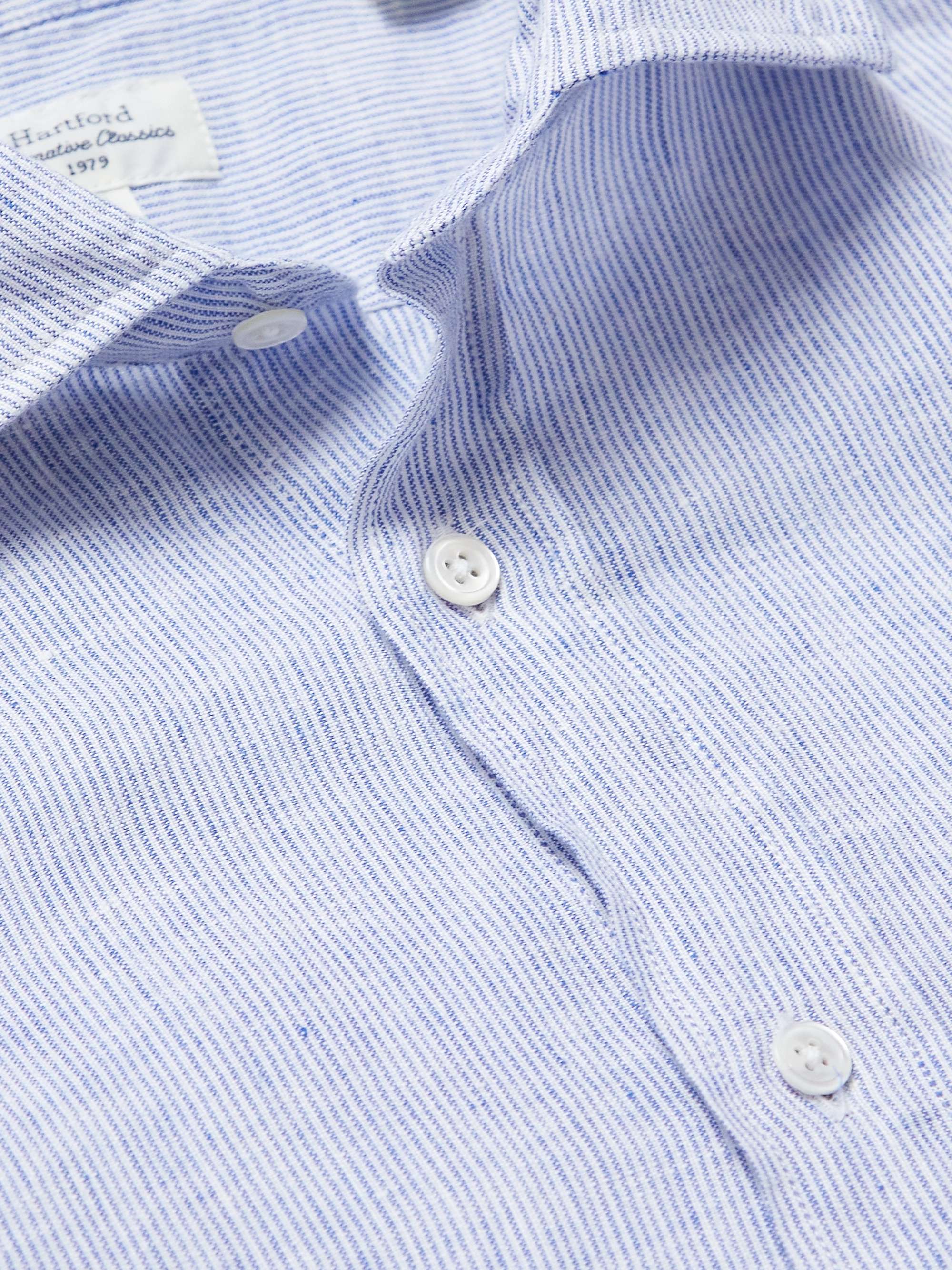 HARTFORD Paul Striped Linen Shirt