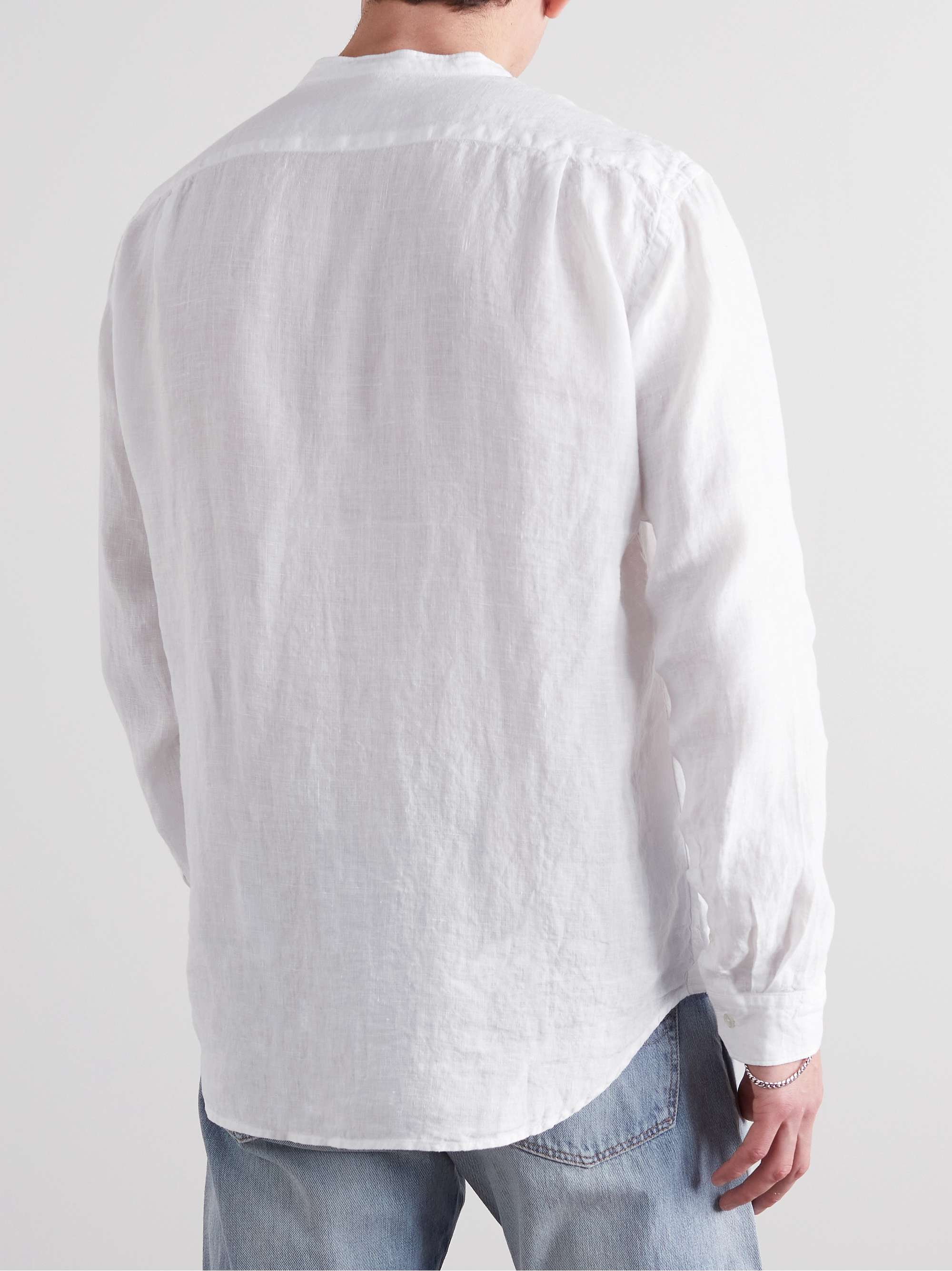 HARTFORD Premium Pat Grandad-Collar Linen Shirt