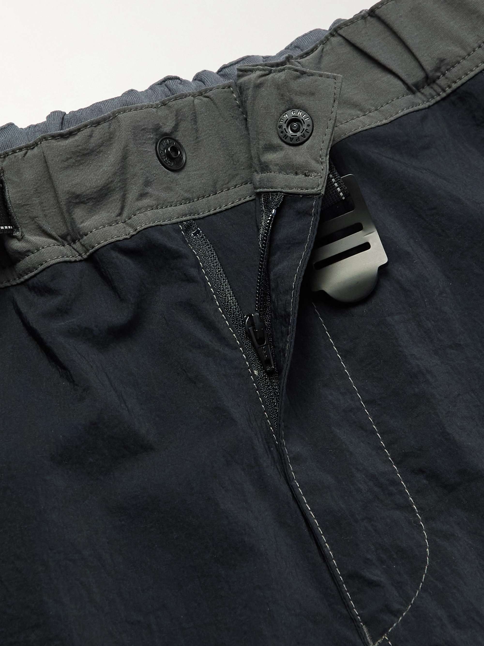AND WANDER + Maison Kitsuné Straight-Leg Logo-Print Shell Shorts