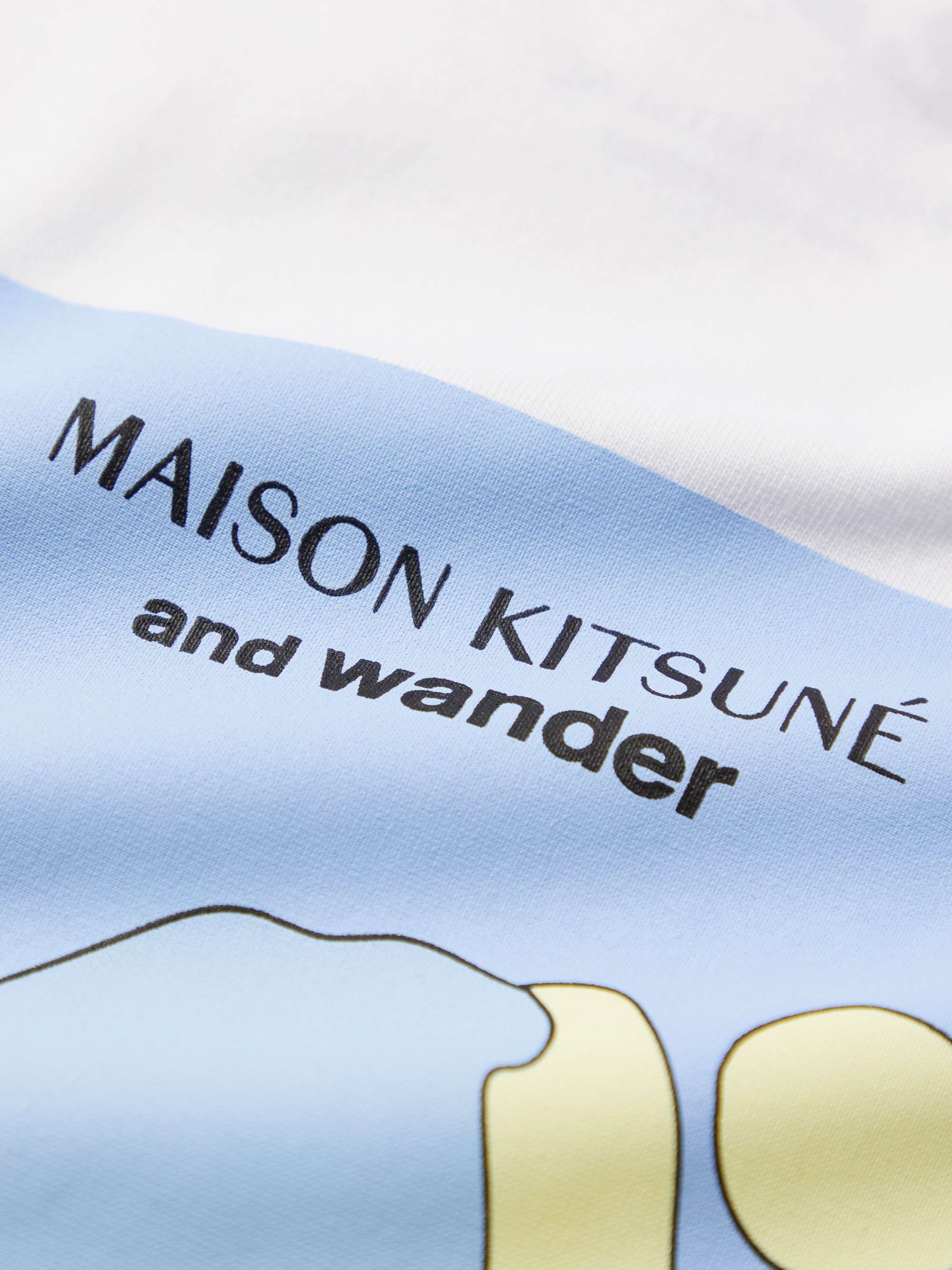 AND WANDER + Maison Kitsuné Logo-Appliquéd Printed Jersey T-Shirt