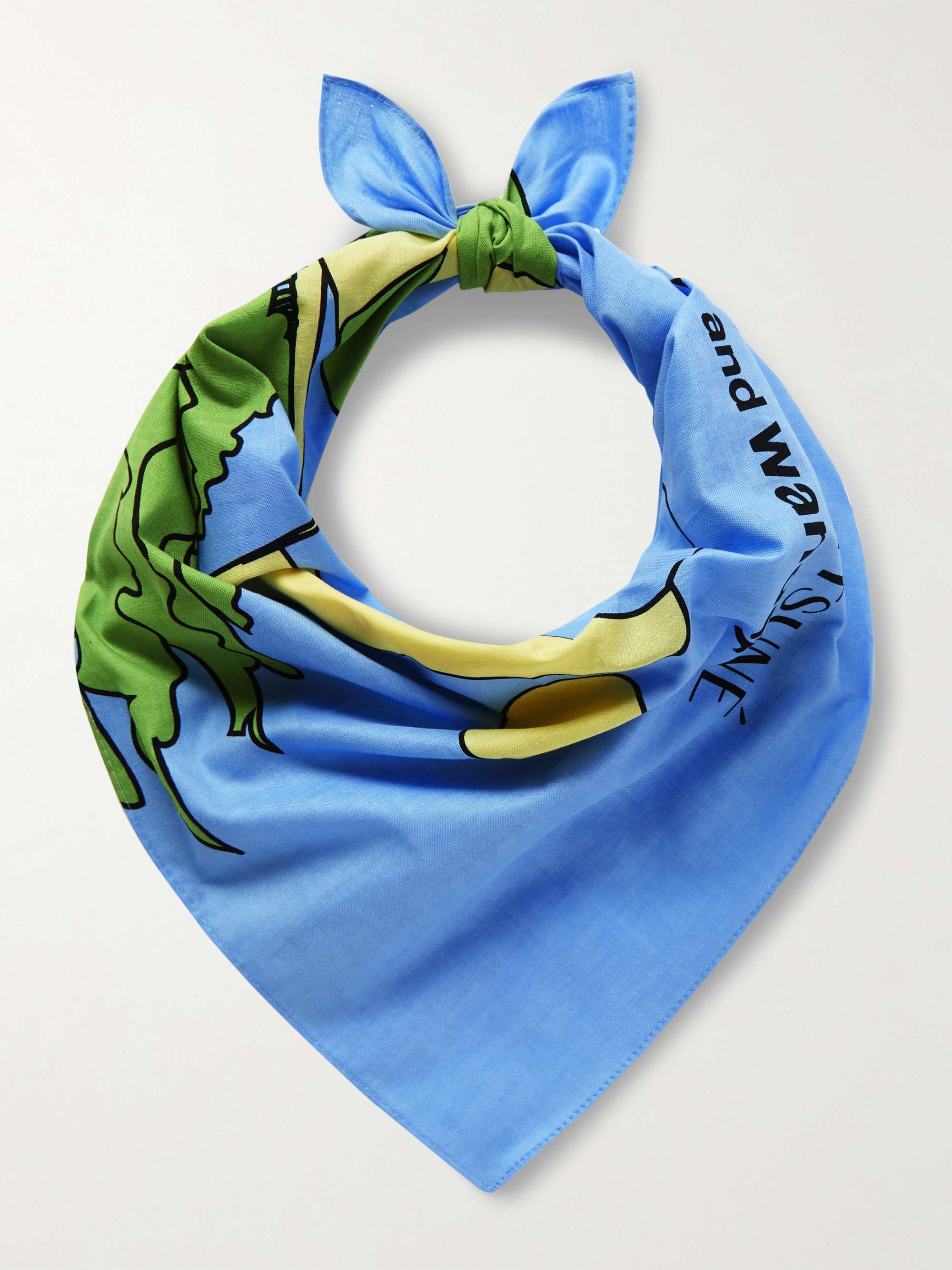 AND WANDER + Maison Kitsuné Printed Cotton Bandana