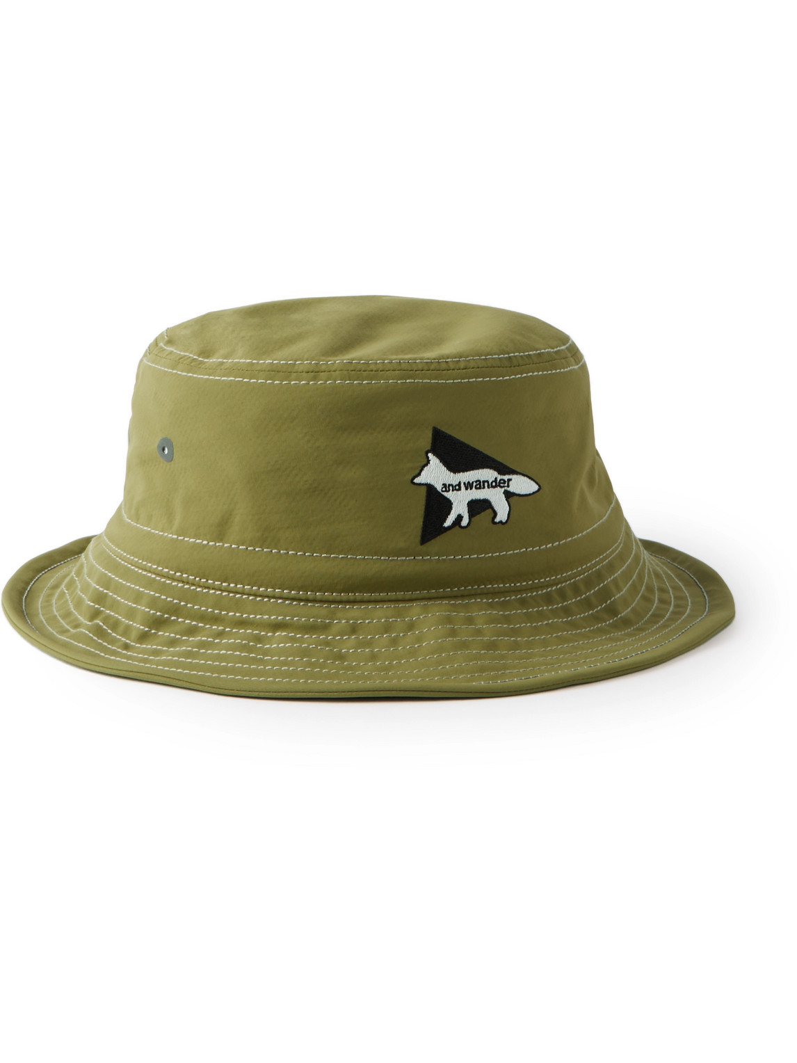 Maison Kitsuné Logo-Embroidered Nylon Bucket Hat