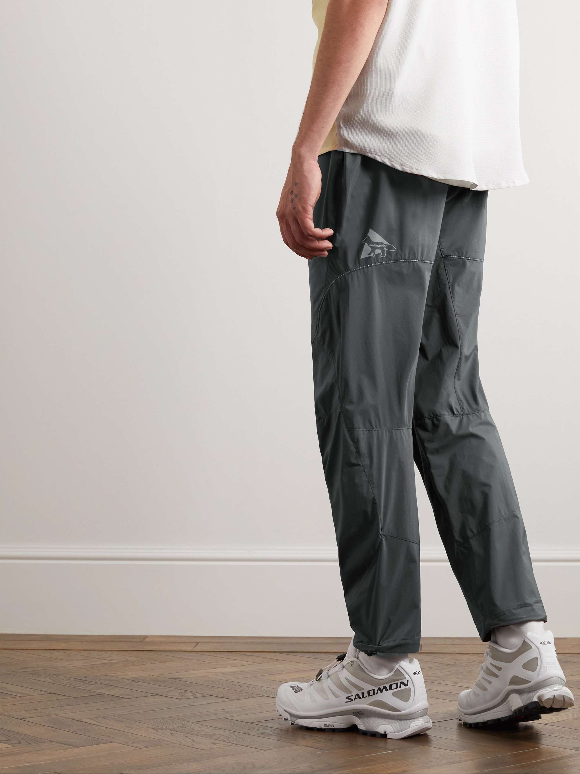AND WANDER + Maison Kitsuné Straight-Leg Belted Nylon-Ripstop Trousers