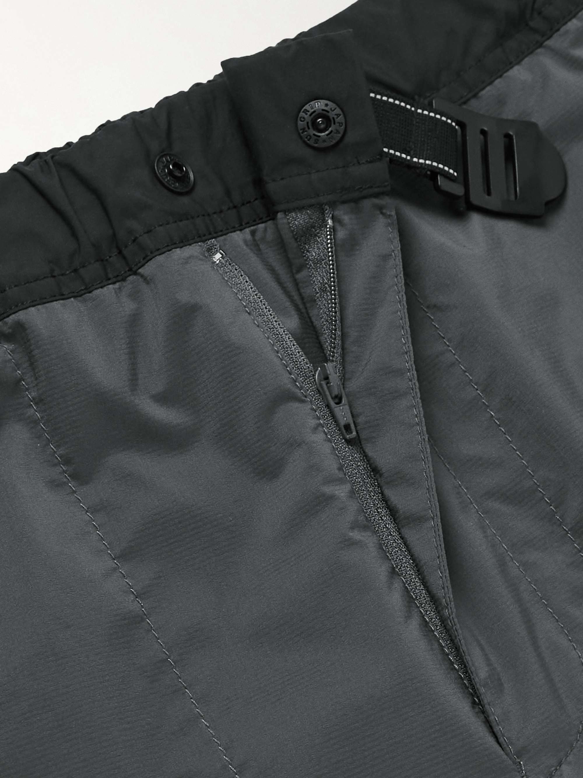 AND WANDER + Maison Kitsuné Straight-Leg Belted Nylon-Ripstop Trousers