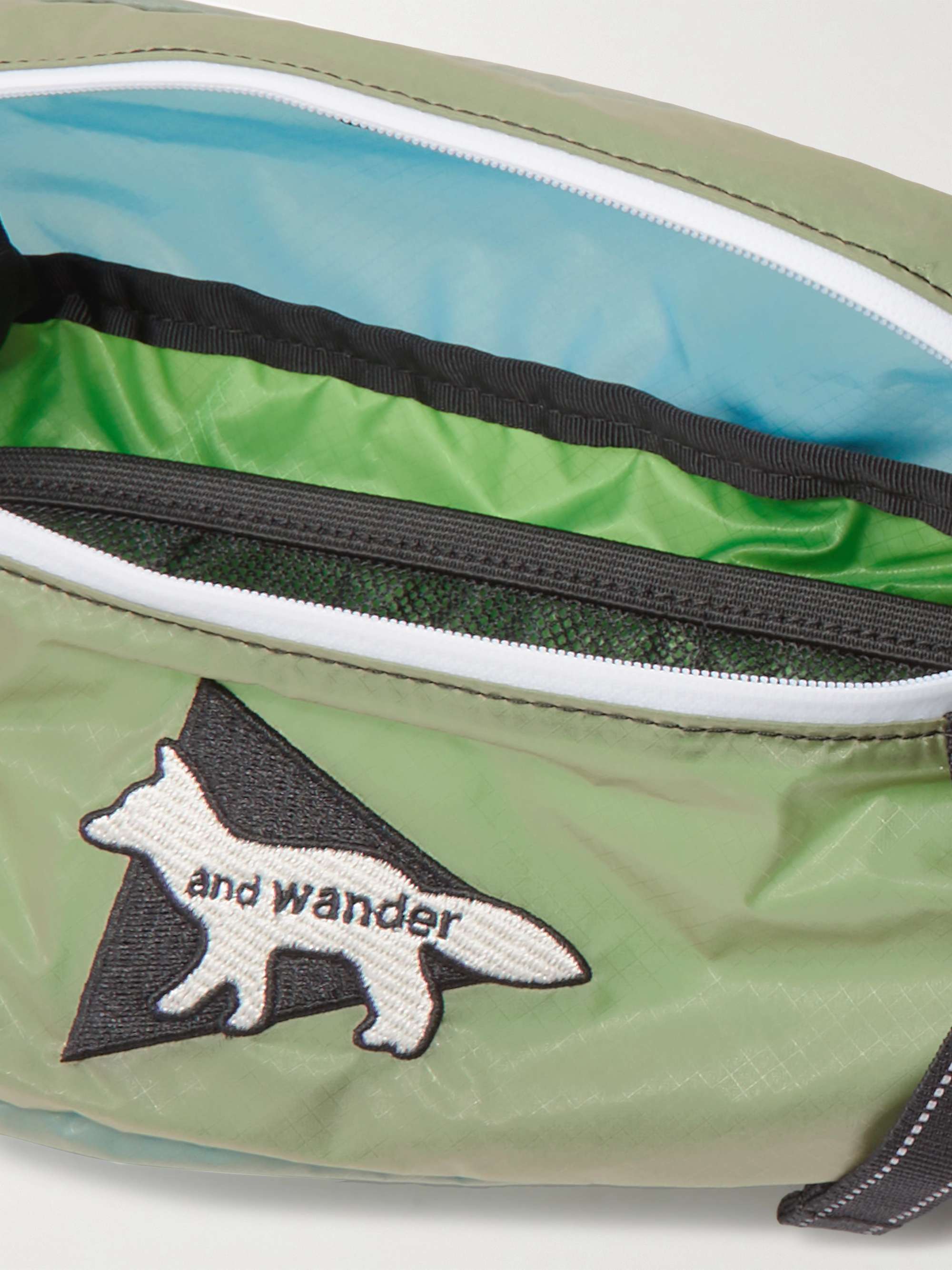 AND WANDER + Maison Kitsuné Logo-Appliquéd Ripstop Belt Bag