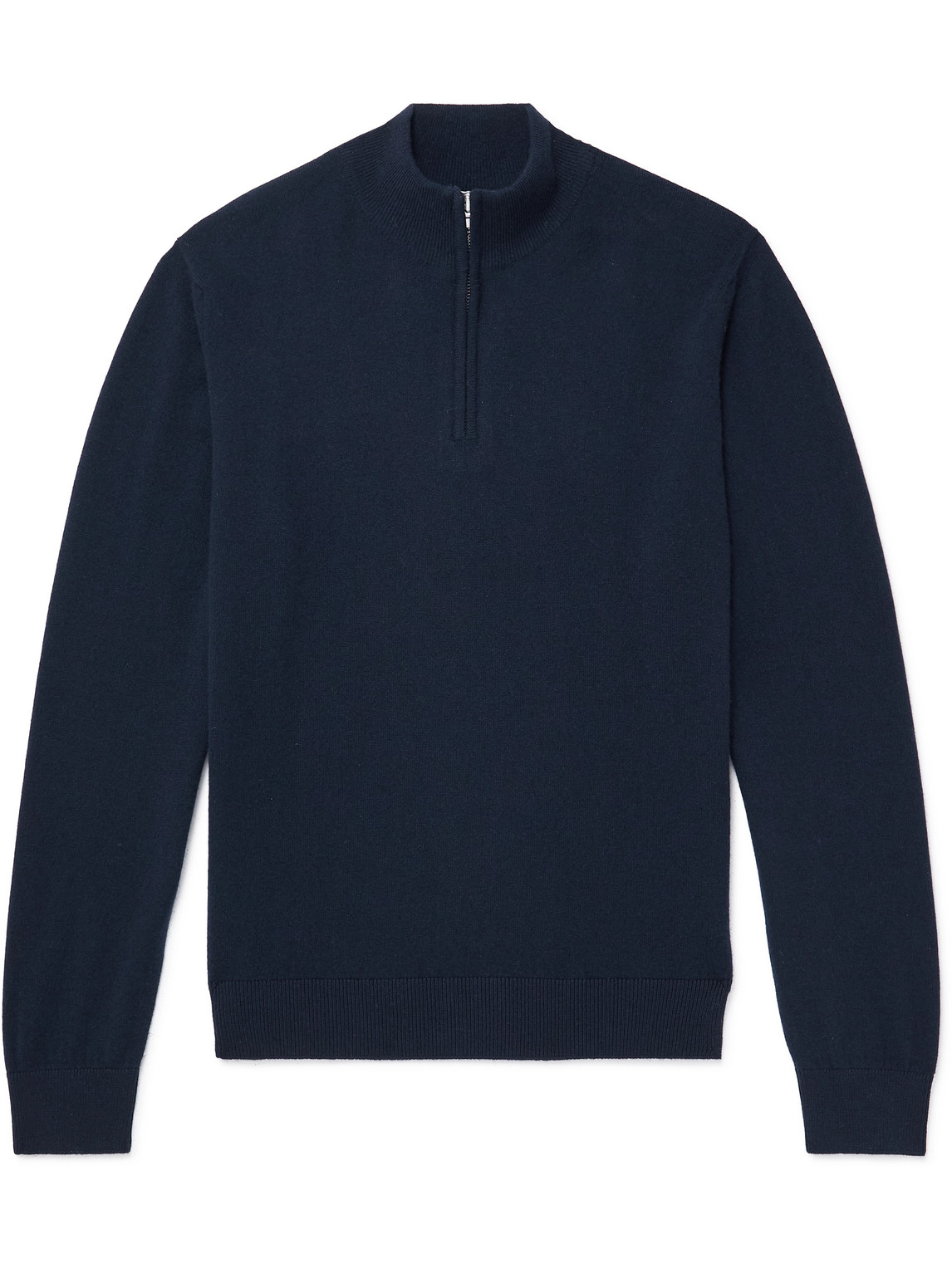 Shop Sunspel Cashmere Half-zip Sweater In Blue