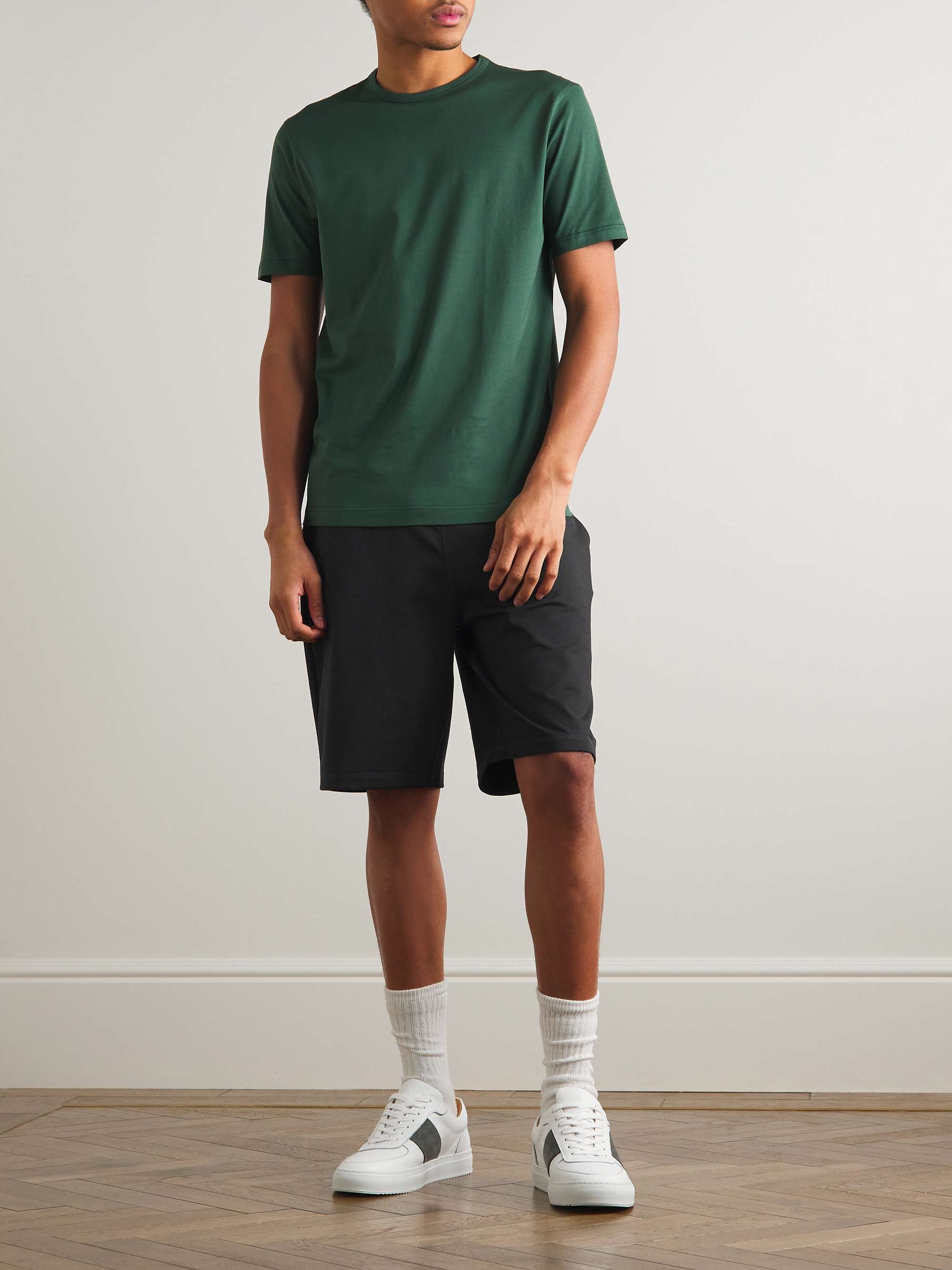 SUNSPEL Active Straight-Leg Cotton-Jersey Shorts