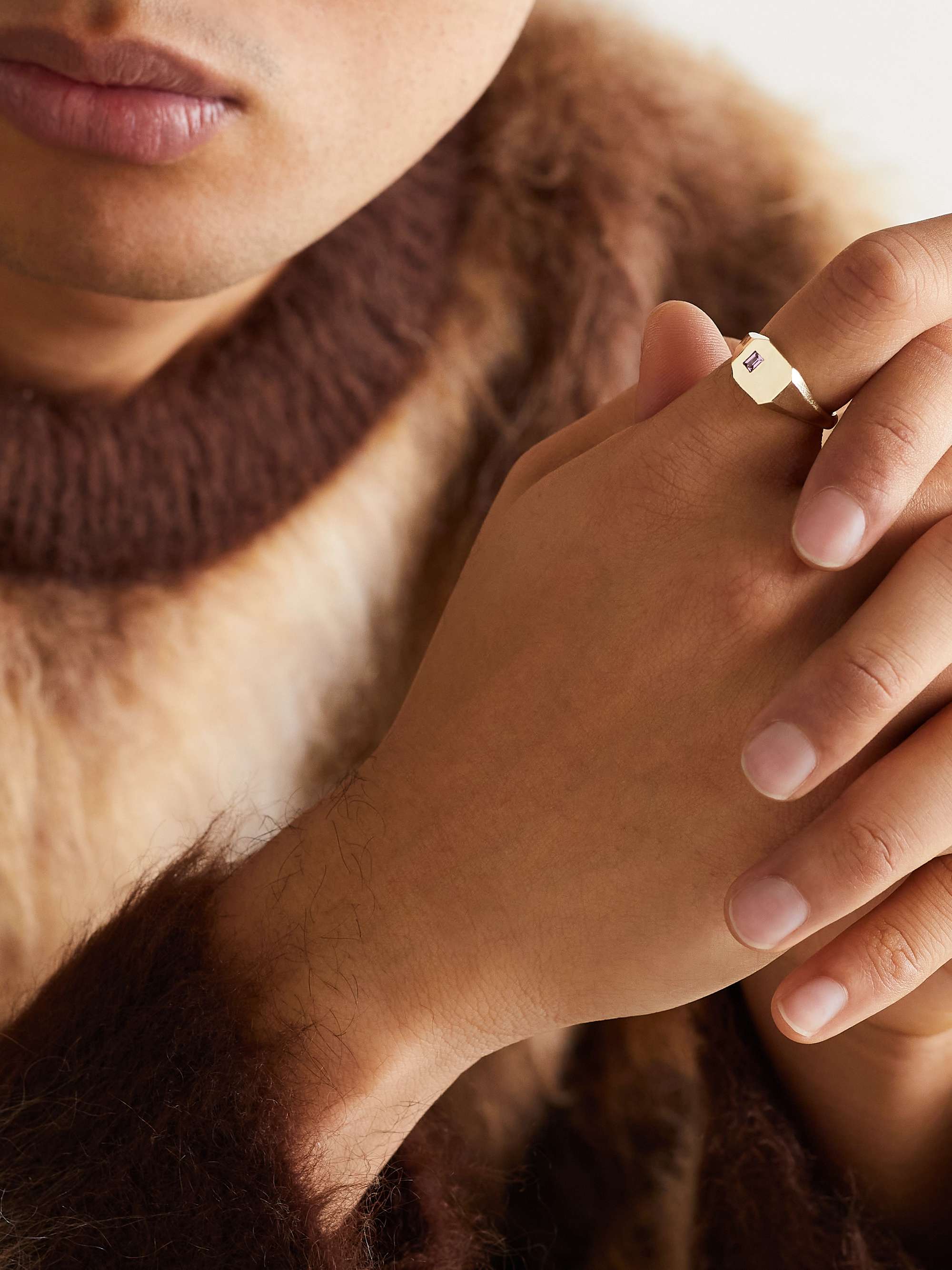 SEB BROWN Angle 9-Karat Recycled Gold Sapphire Ring