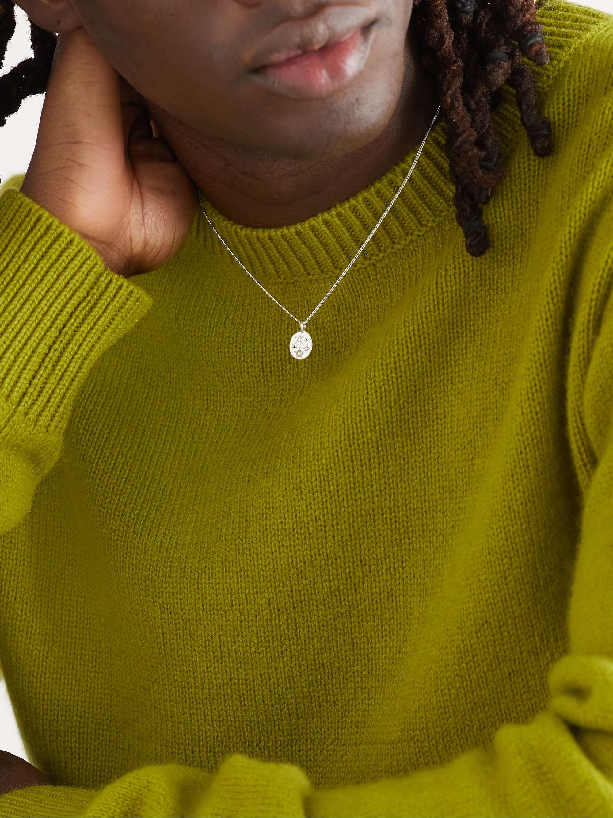 SEB BROWN Neapolitan Floss Sterling Silver Multi-Stone Pendant Necklace