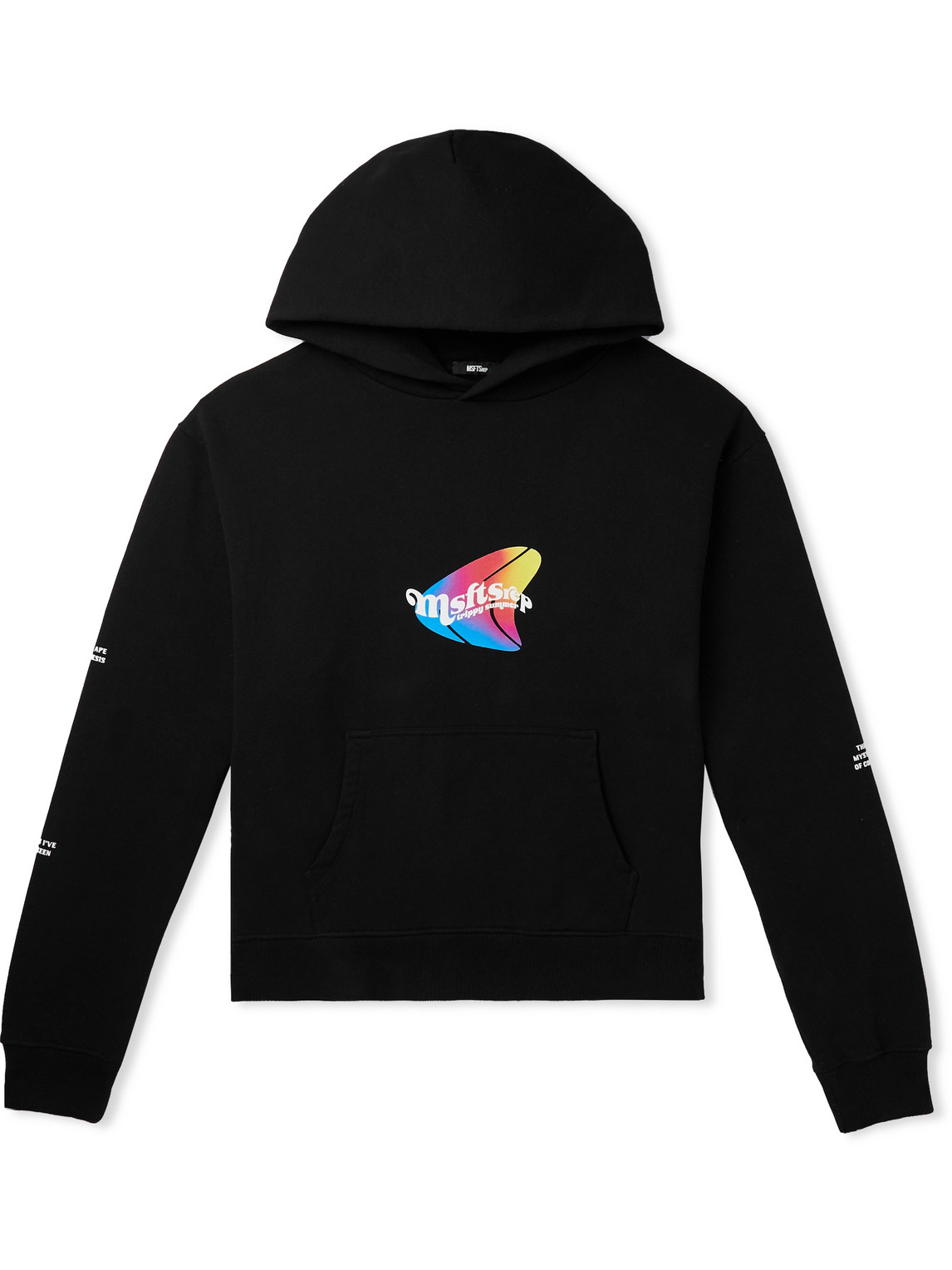 Trippy Summer Print Cotton Hoodie In Black