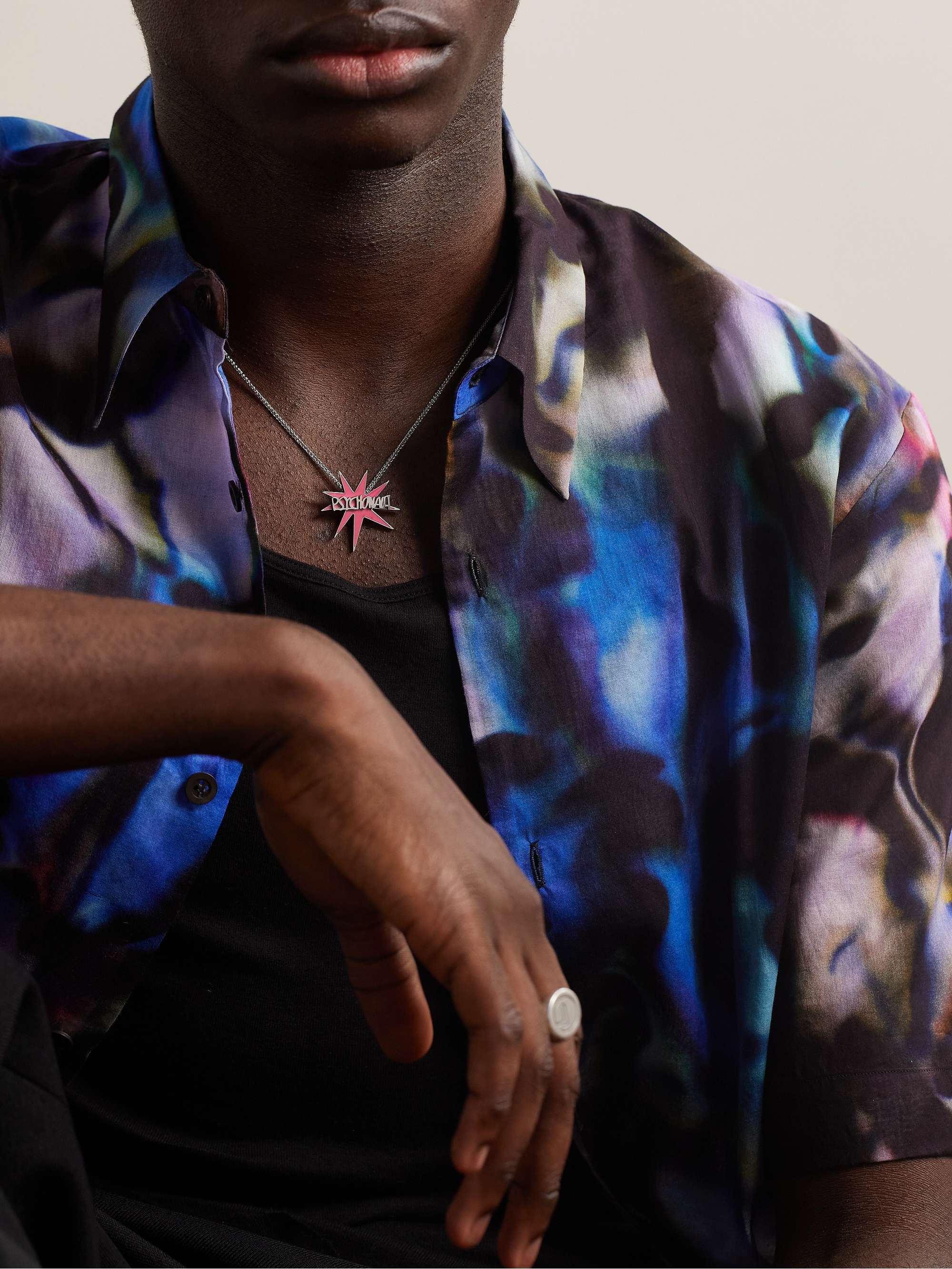 MSFTSREP Silver-Tone and Enamel Necklace