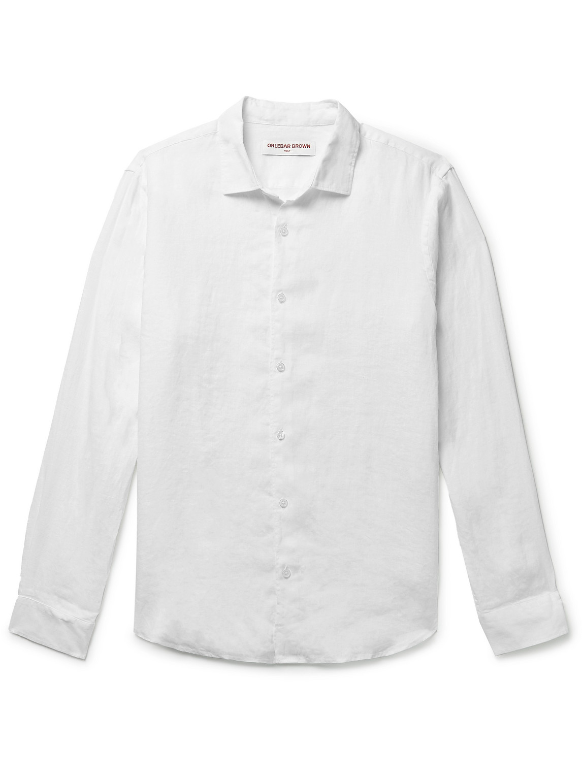 Shop Orlebar Brown Giles Linen Shirt In White