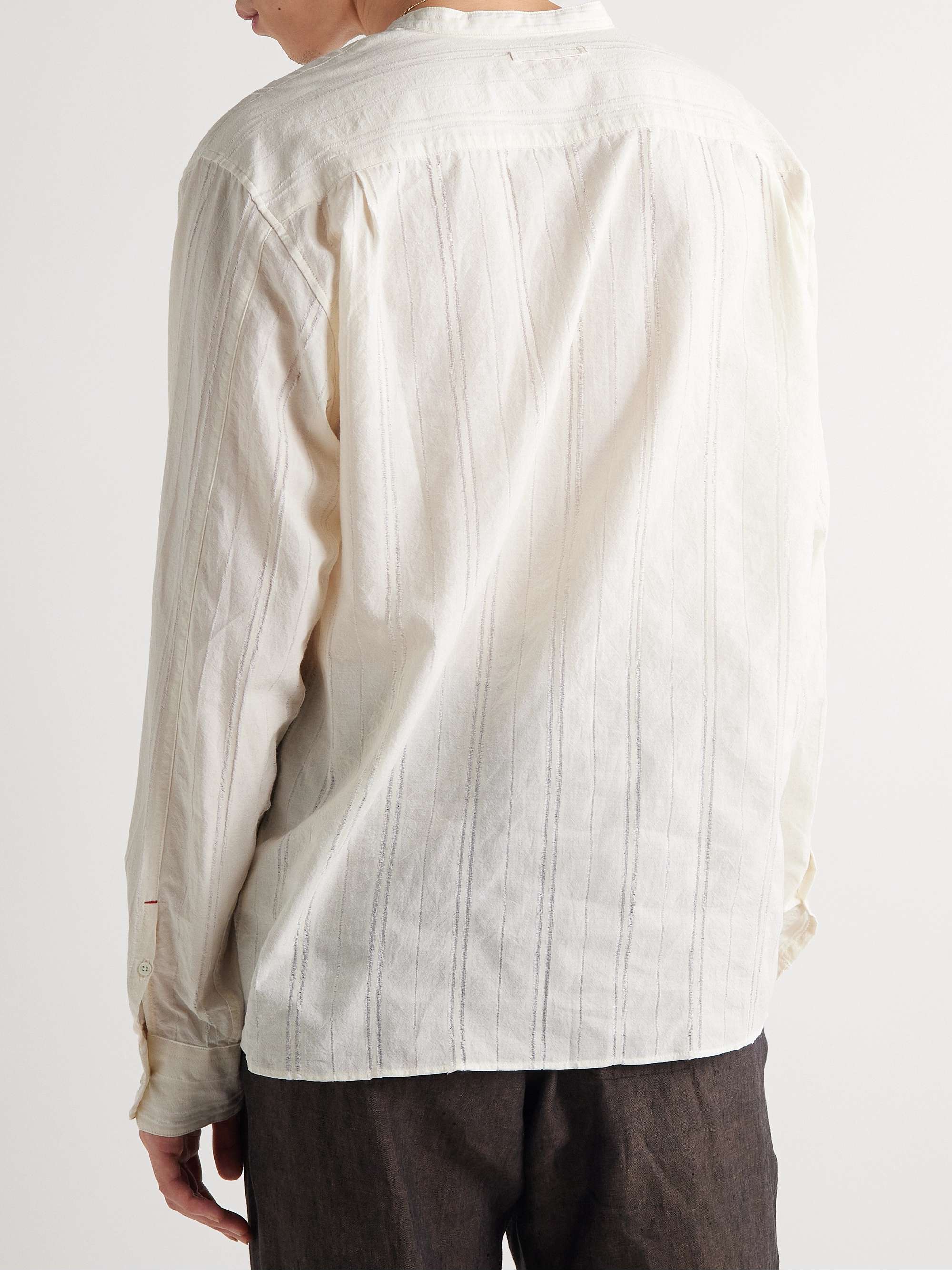 ORLEBAR BROWN Hemlock Grandad-Collar Cotton-Voile Half-Placket Shirt