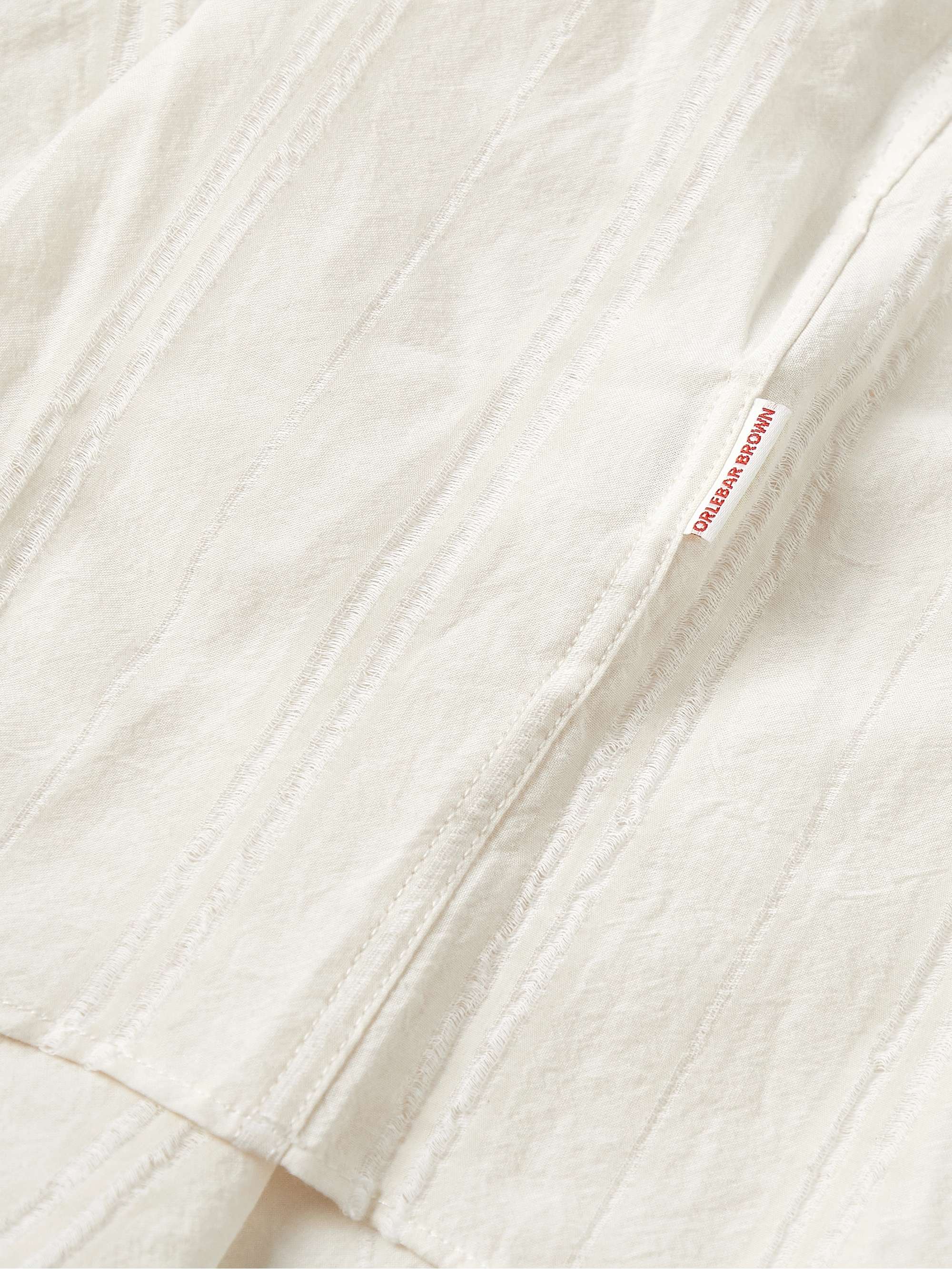 ORLEBAR BROWN Hemlock Grandad-Collar Cotton-Voile Half-Placket Shirt