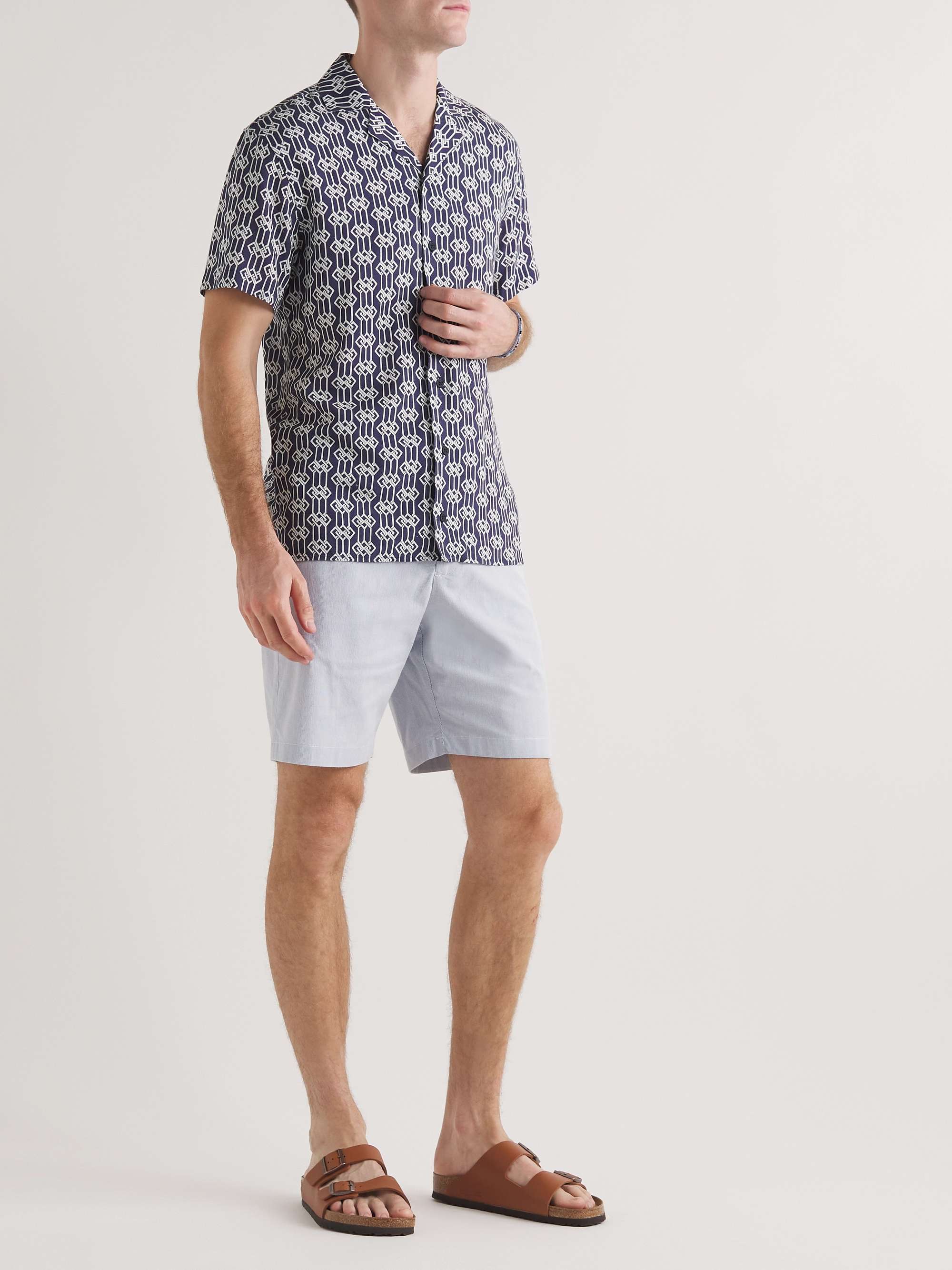 ORLEBAR BROWN Travis Waypoint Camp-Collar Printed Voile Shirt