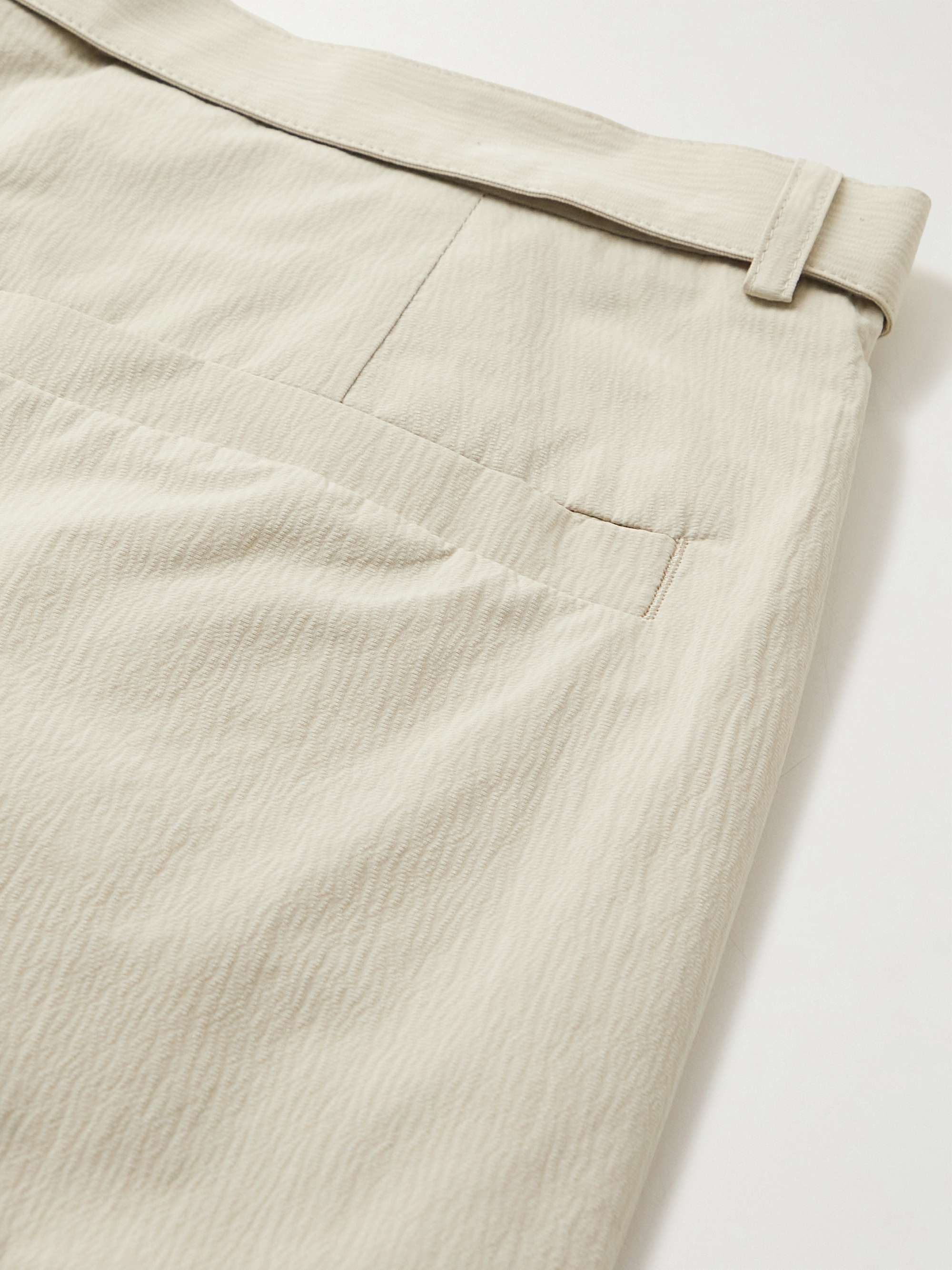 LE 17 SEPTEMBRE Tapered Pleated Crinkled-Shell Trousers | MR PORTER