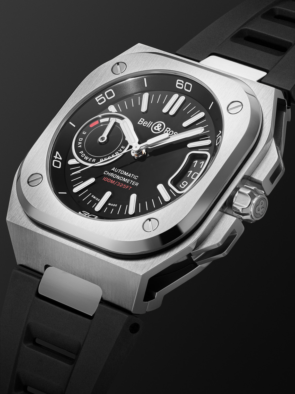  Bell & Ross - Br-x5 Automatic Chronometer 41mm Steel And Rubber Watch, Ref. No. Brx5r-bl-st/srb - Men - Black 
