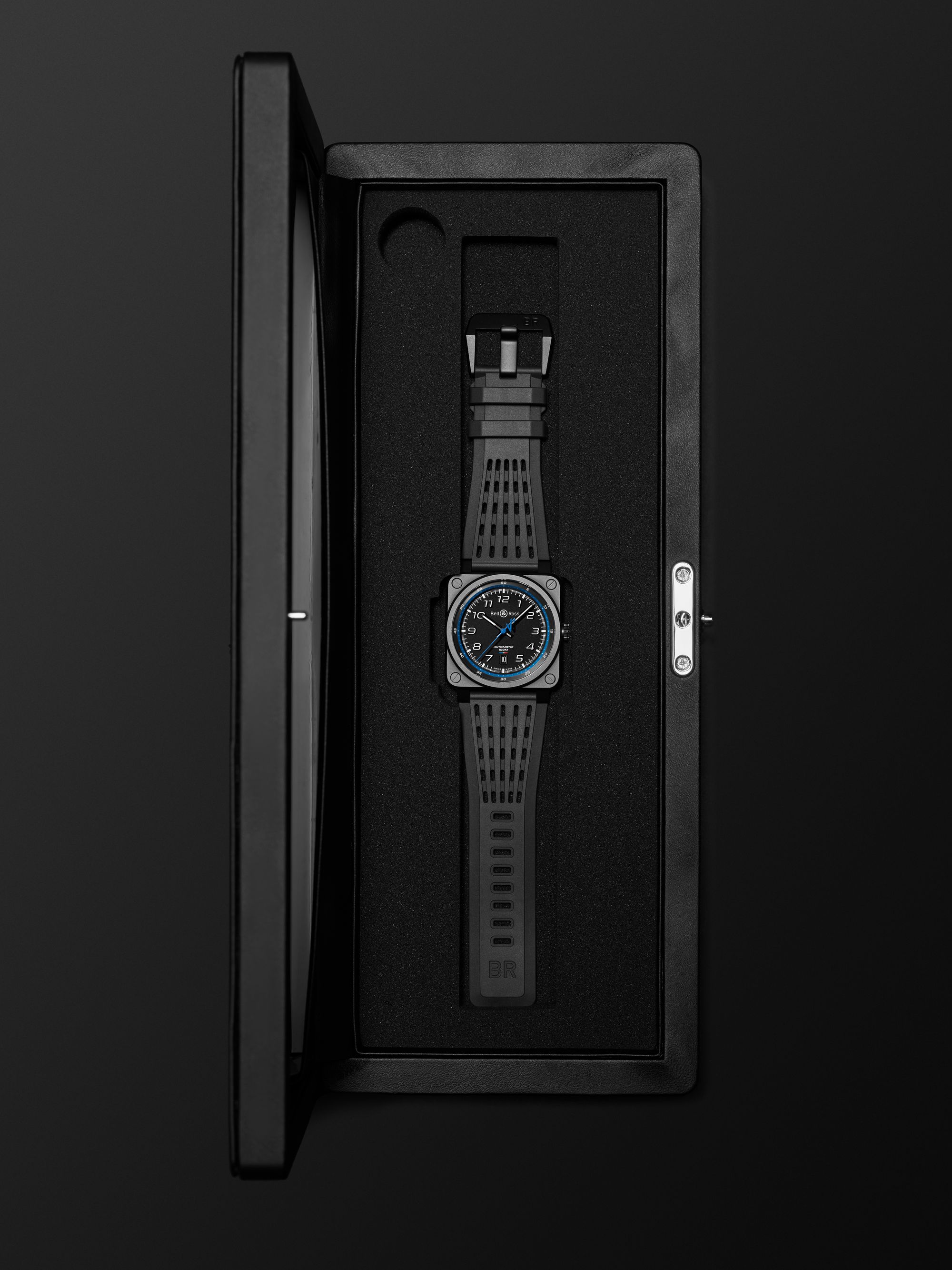 BELL & ROSS BR 03-92 A522 Limited Edition Automatic 42mm Ceramic and Rubber Watch, Ref. No.BR0392-A522-CE/SRB
