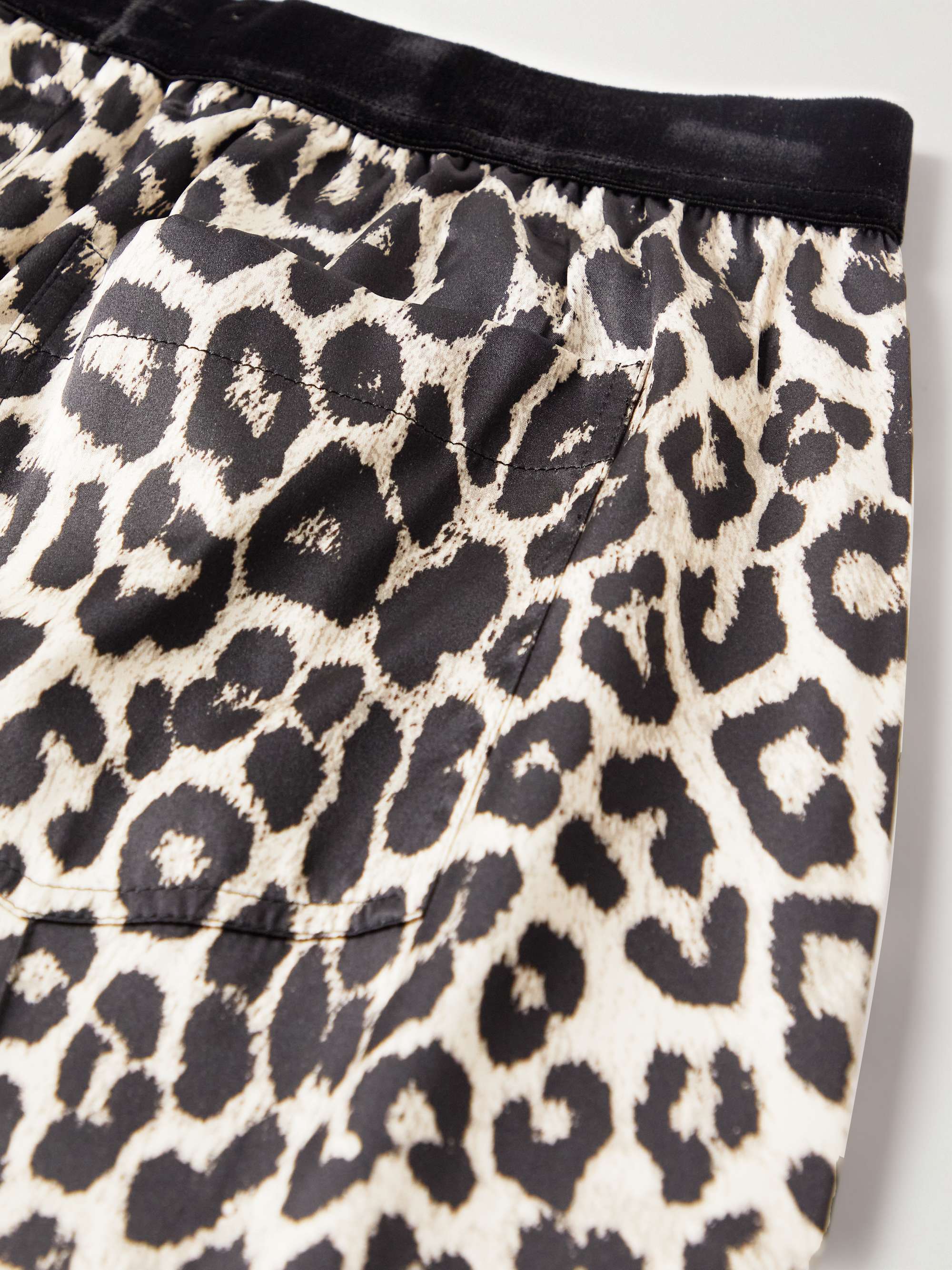 TOM FORD Leopard-Print Velvet-Trimmed Silk-Blend Pyjama Trousers