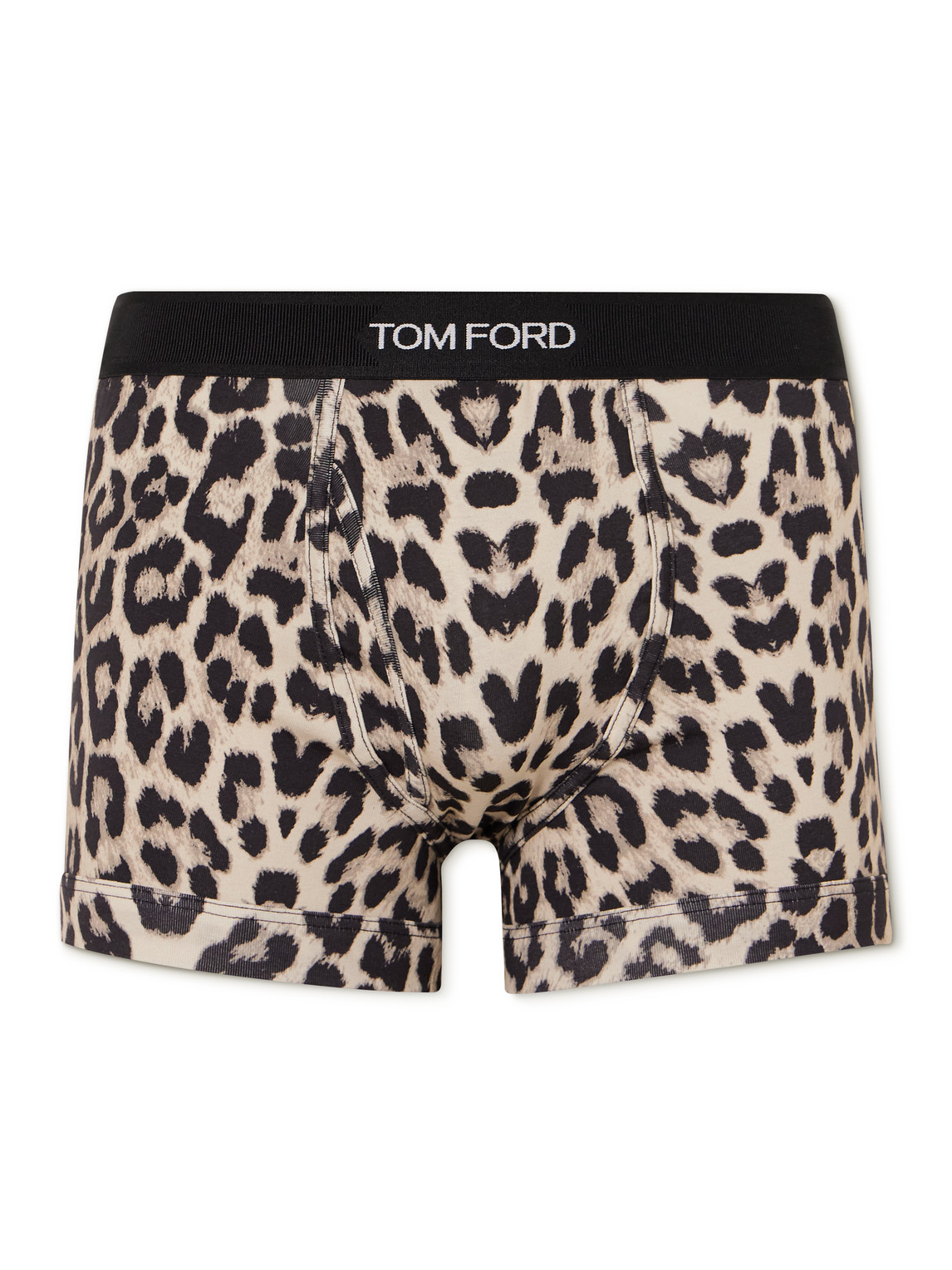 Tom Ford Leopard-print Stretch-cotton Jersey Briefs In Animal Print