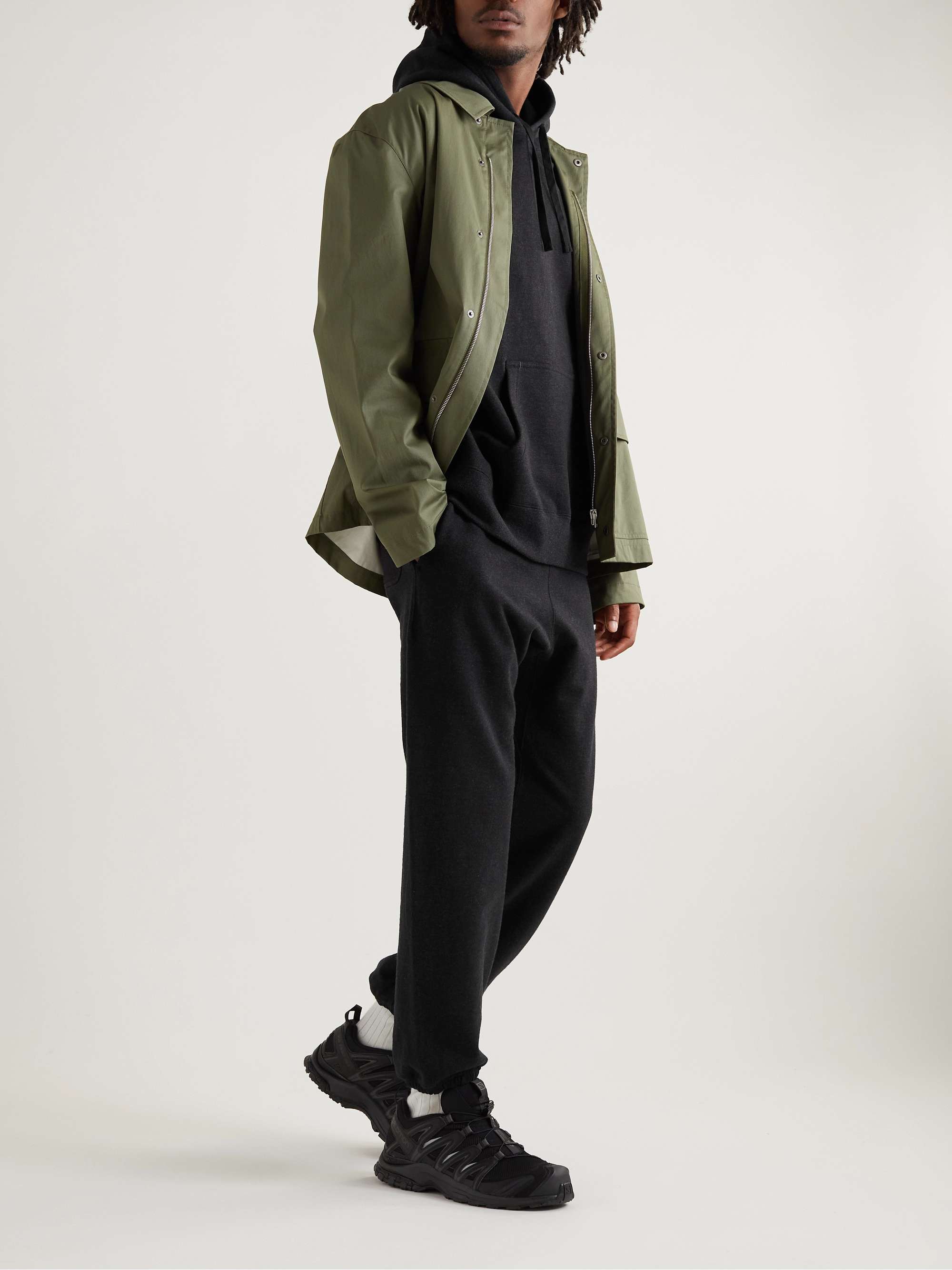 SNOW PEAK Mélange Cotton-Jersey Hoodie