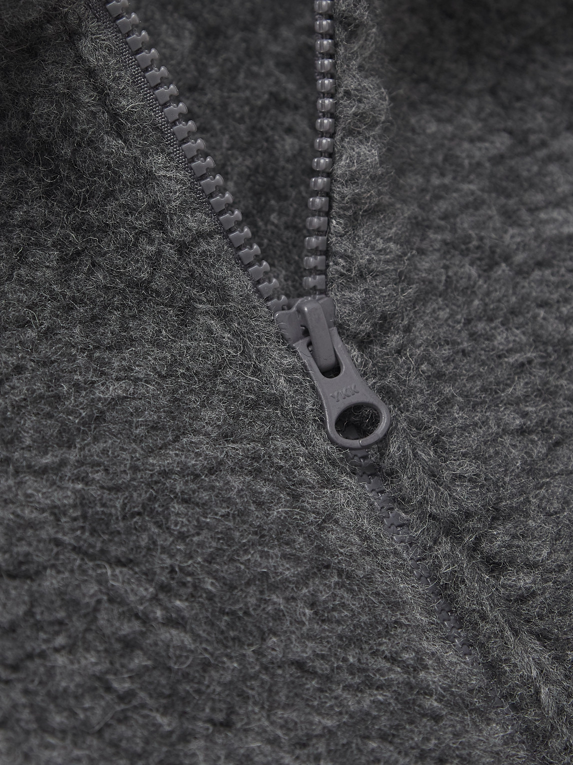 Wool-blend Fleece Jacket In Charcoal