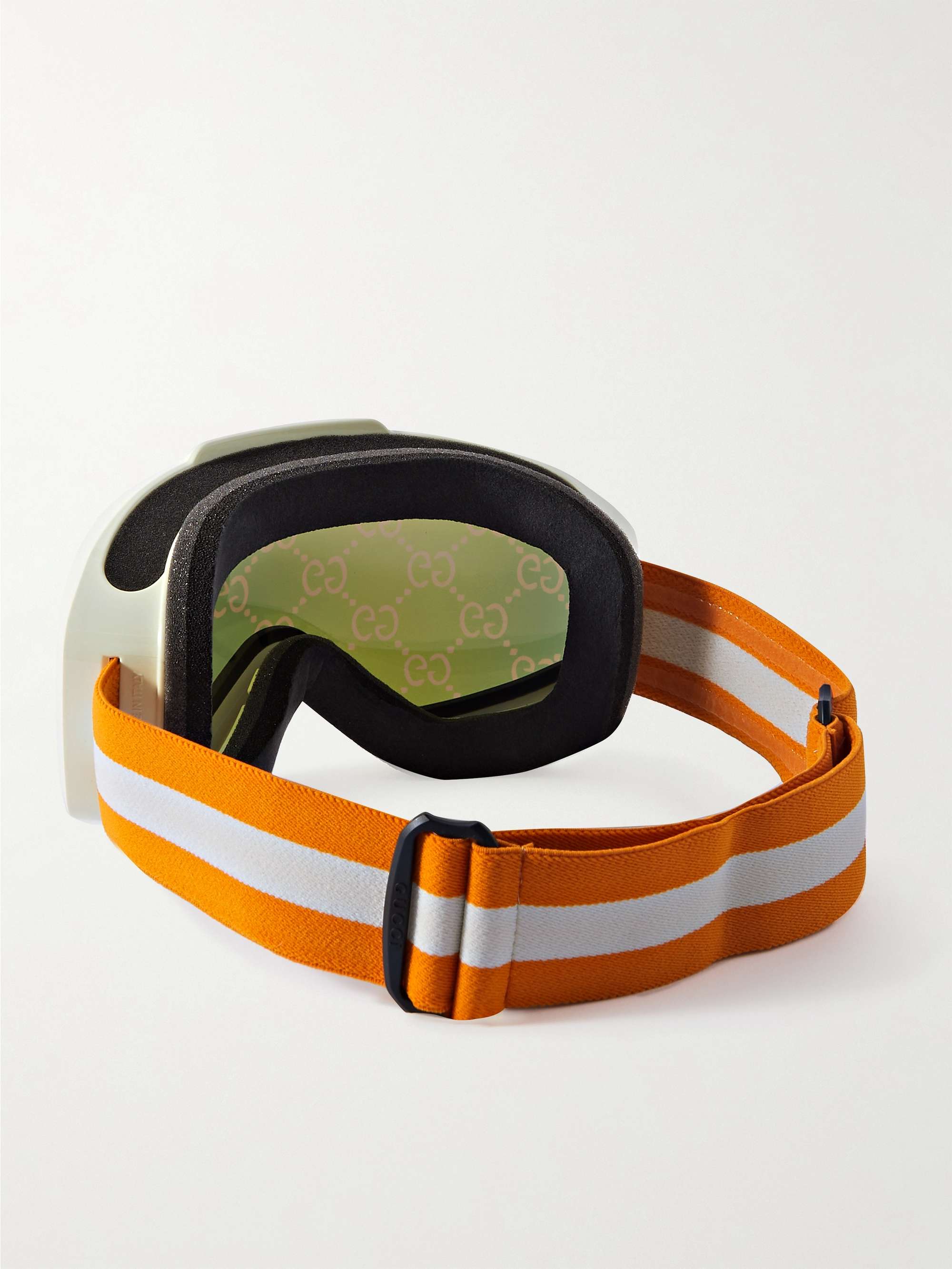 GUCCI EYEWEAR Webbing-Trimmed Acetate Mirrored Ski Goggles