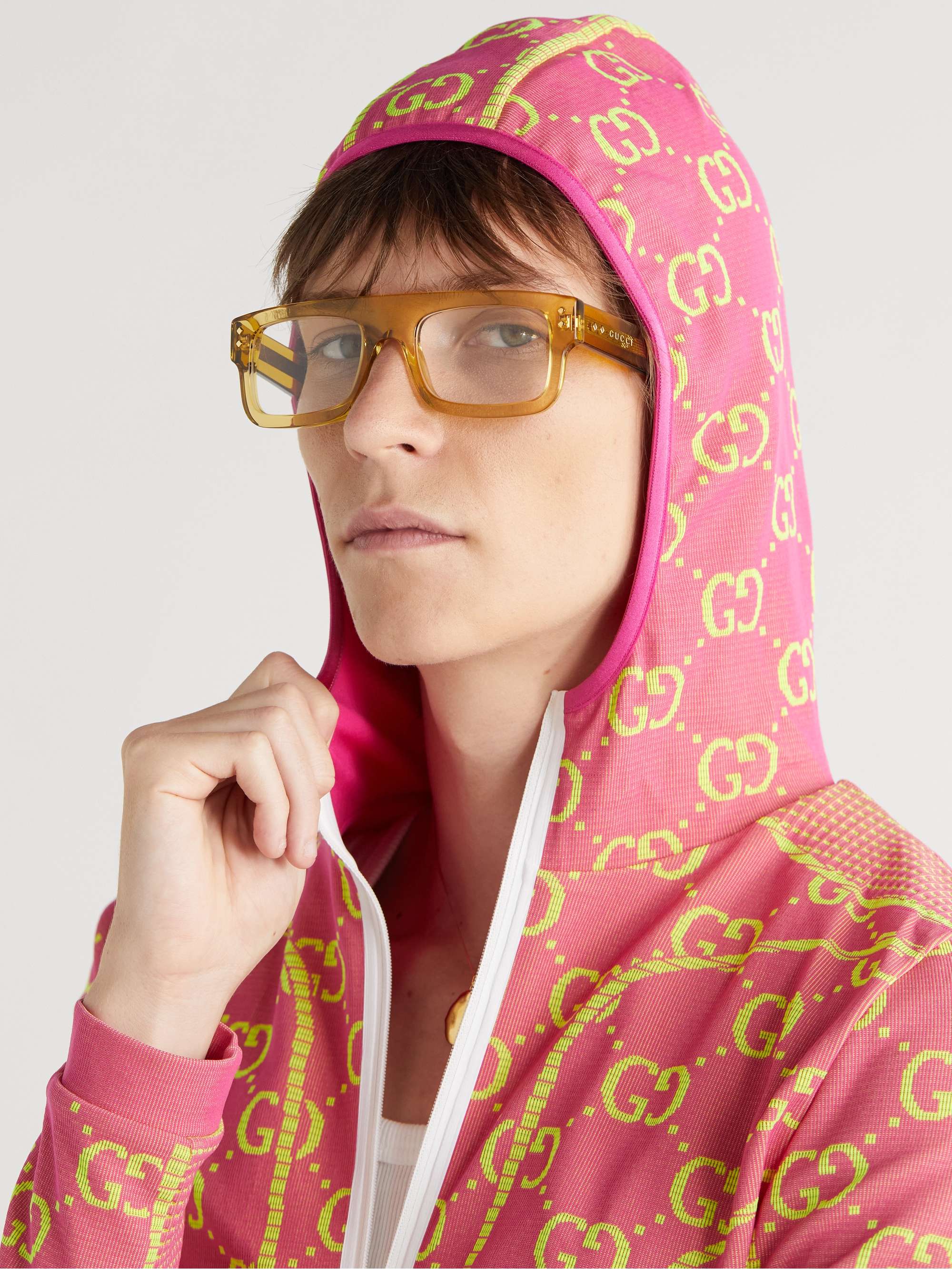 GUCCI EYEWEAR Rectangle-Frame Acetate Optical Glasses