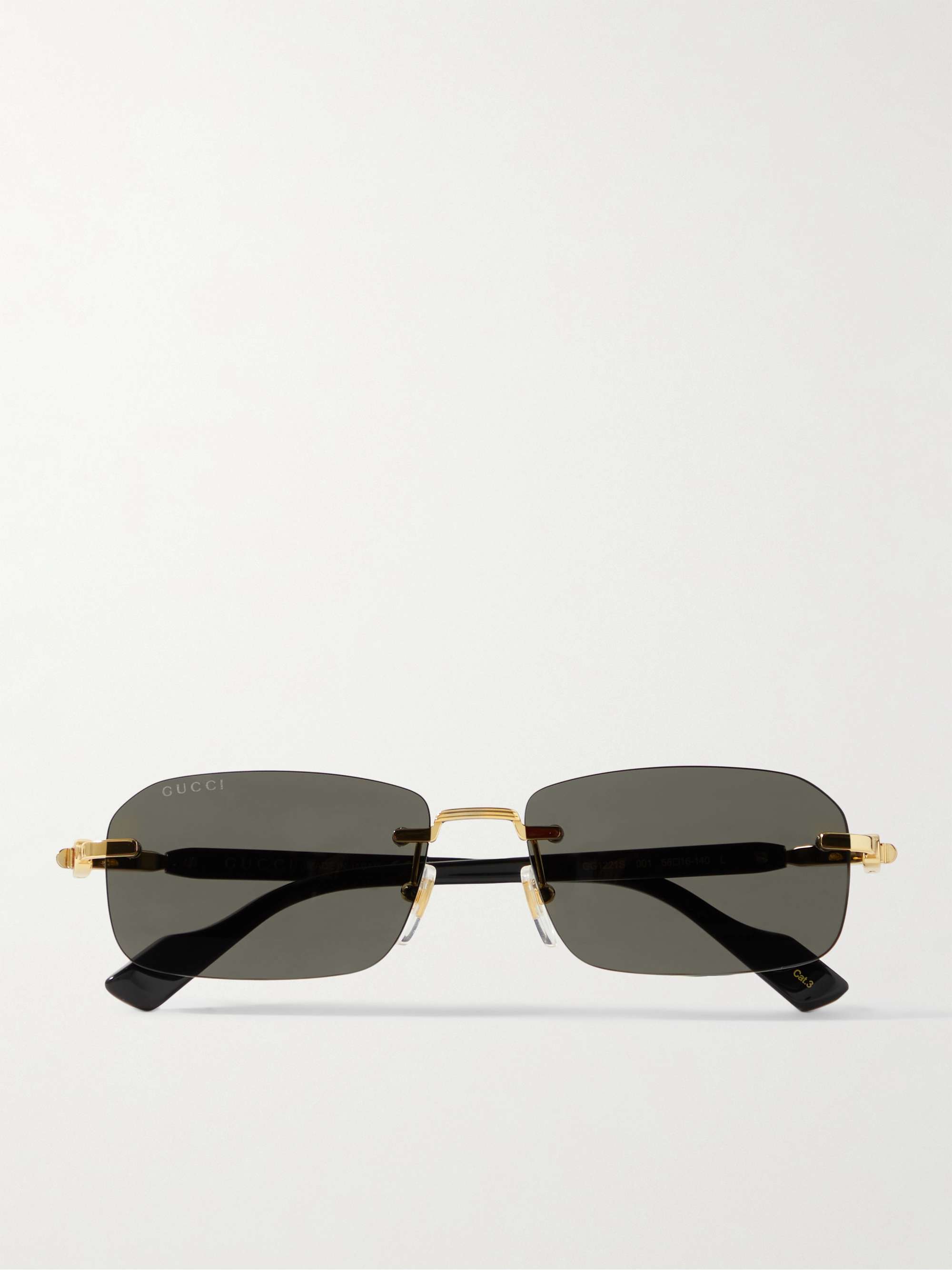 GUCCI Rimless Gold-Tone Acetate Sunglasses for Men | PORTER