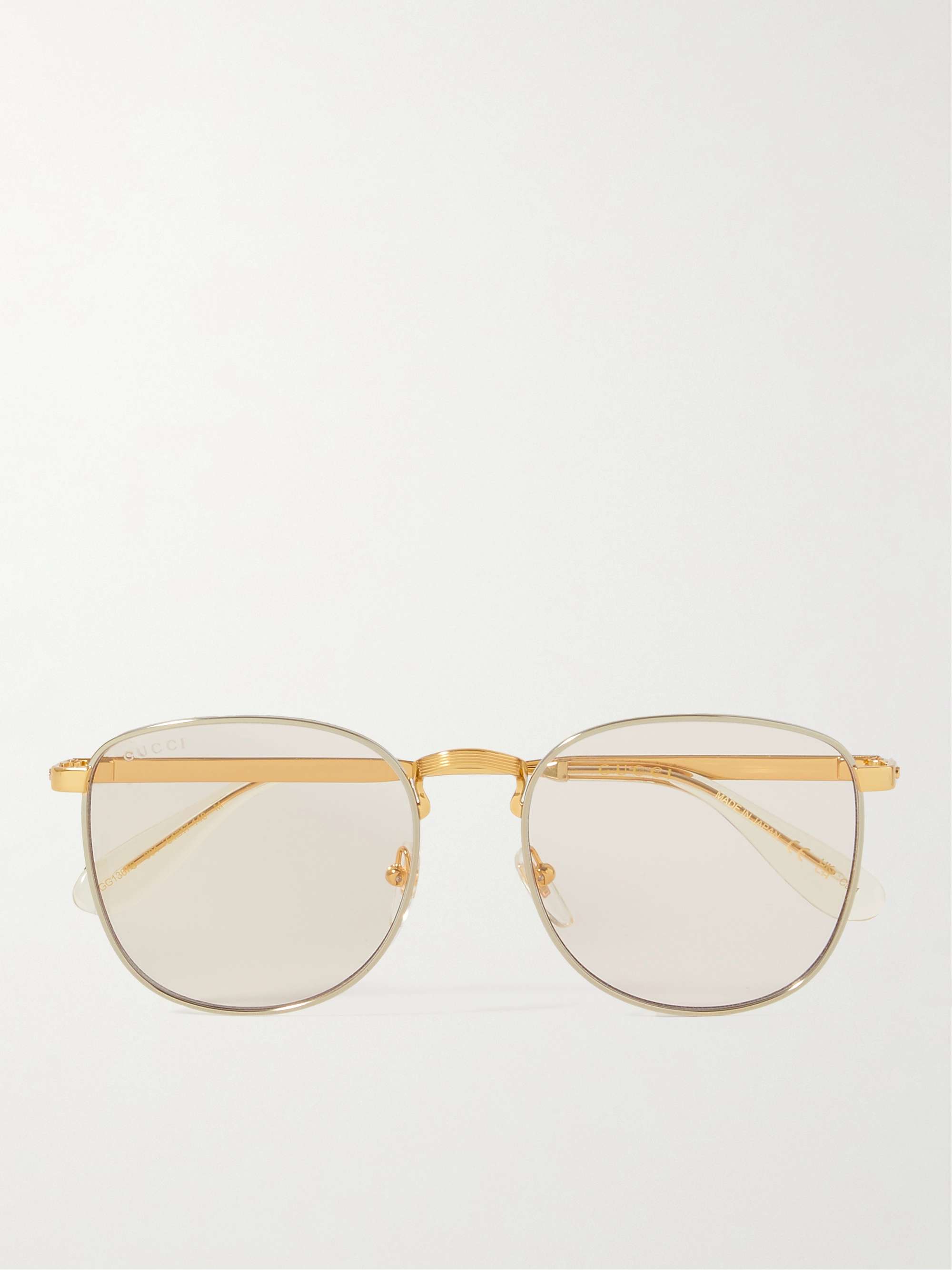 GUCCI EYEWEAR Round-Frame Silver and Gold-Tone Sunglasses