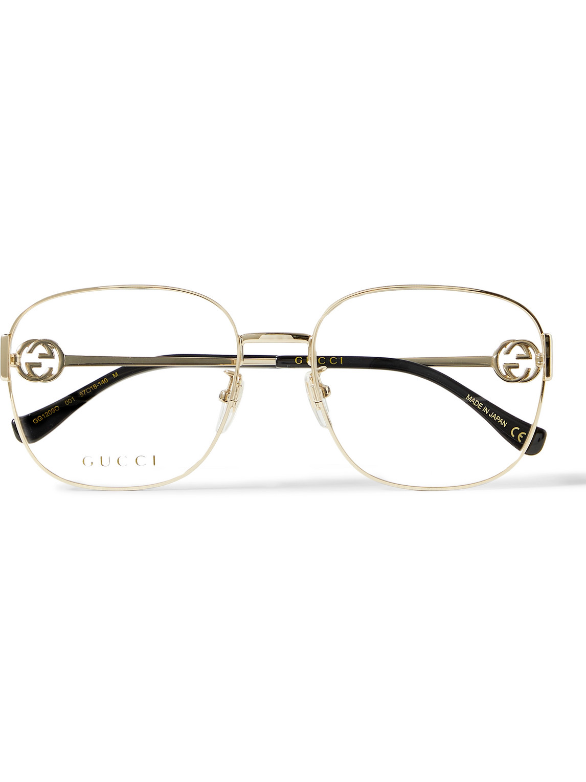 Gucci Eyewear - Square-Frame Chain-Embellished Gold-Tone Optical Glasses -  Men - Gold pour hommes