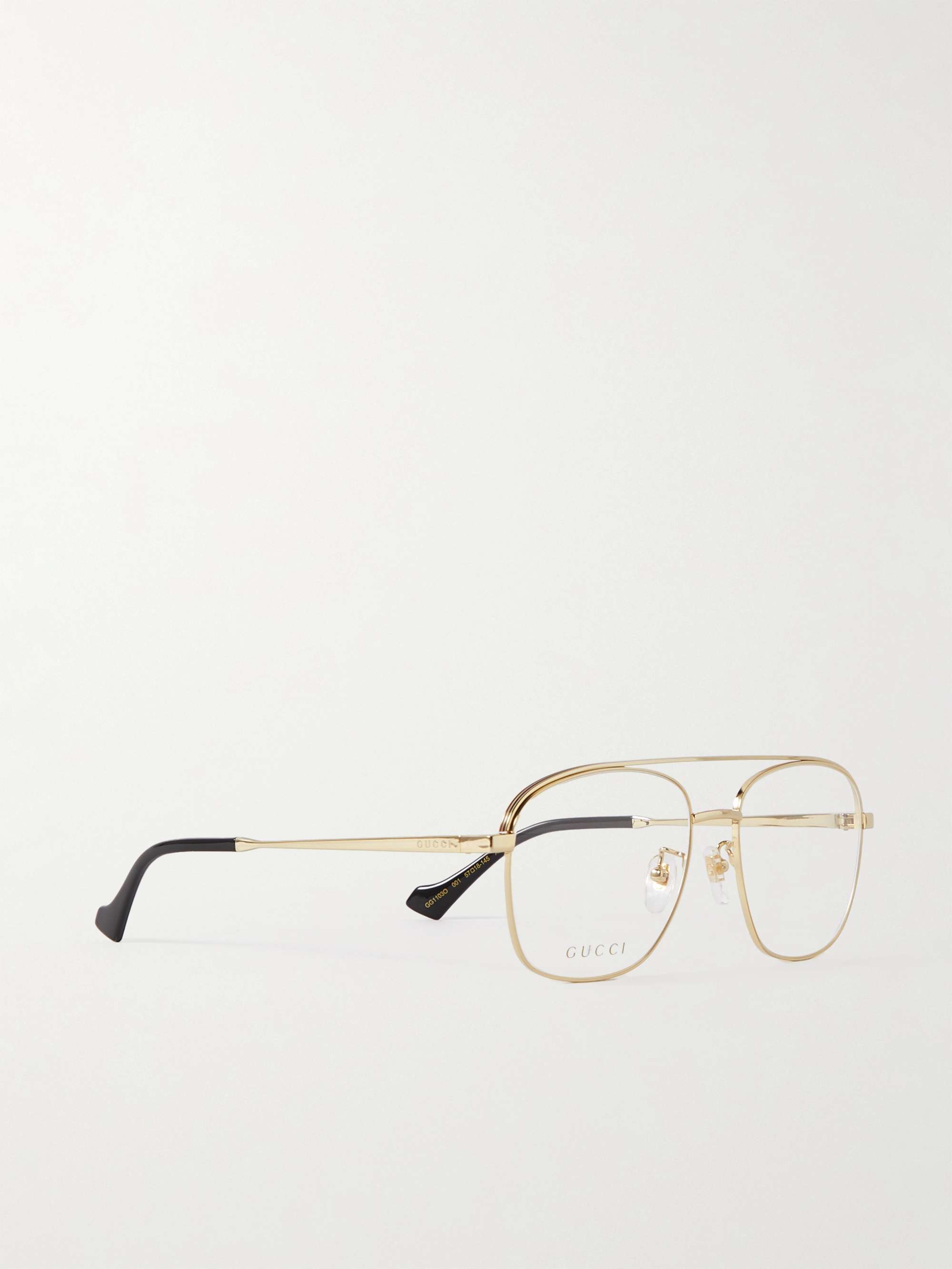 GUCCI EYEWEAR Aviator-Style Gold-Tone Optical Glasses